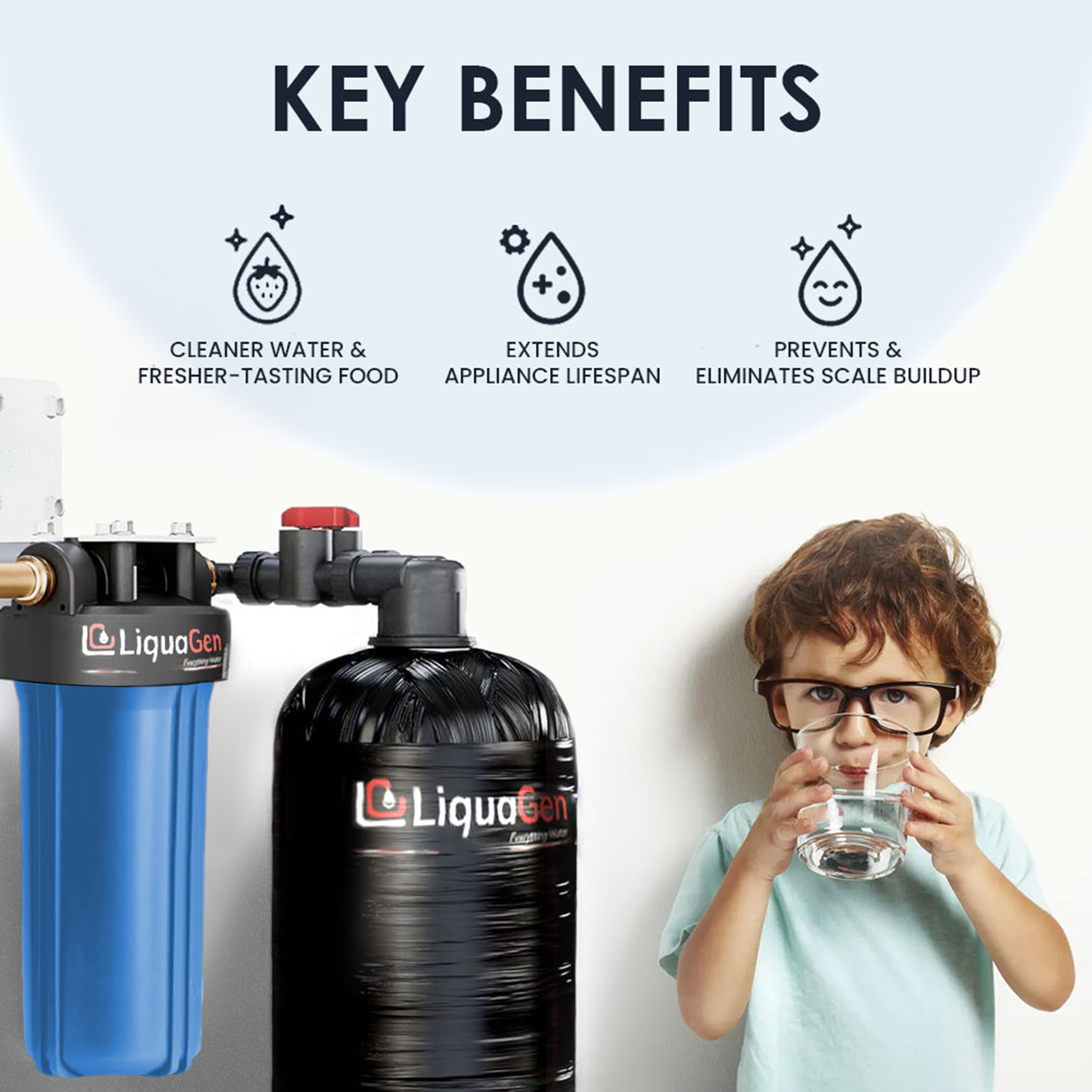 Salt-Free Water Conditioner (Softener Alternative) + Copper Zinc Pre-Filter