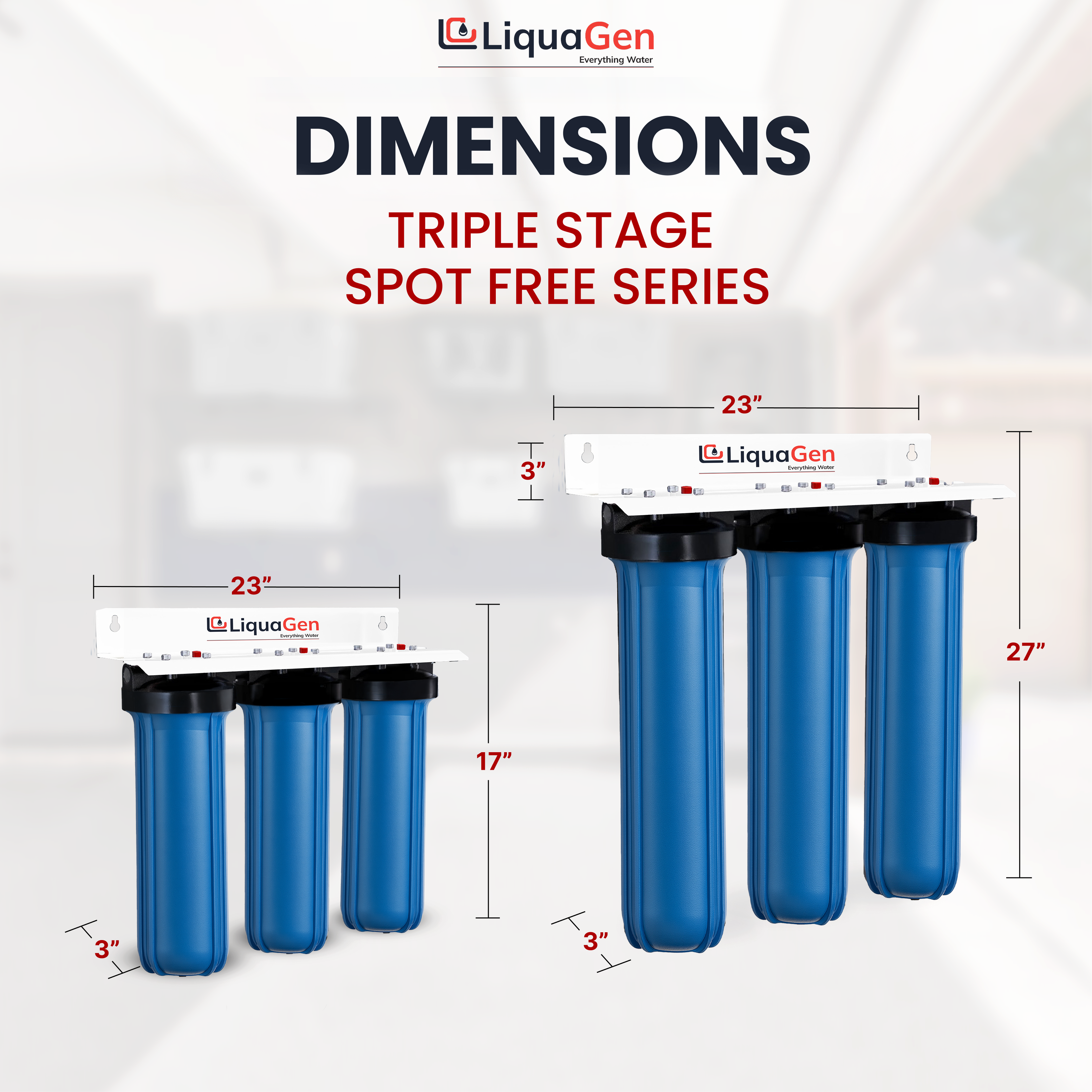 4.5" x 20" Triple Spot Free Deionizer System