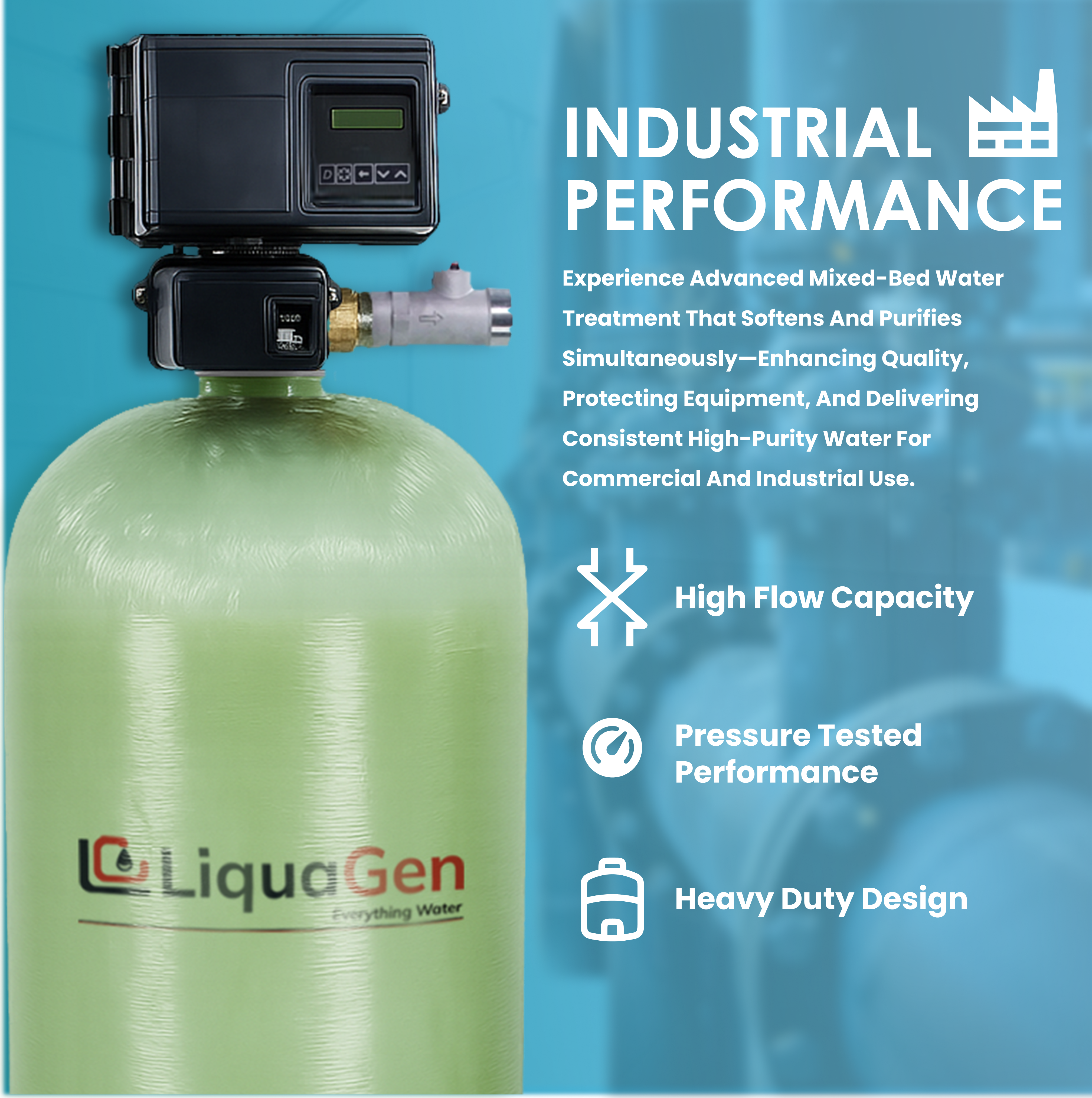 2" Triple Tank Commercial Water Softener - LiquaGen Water