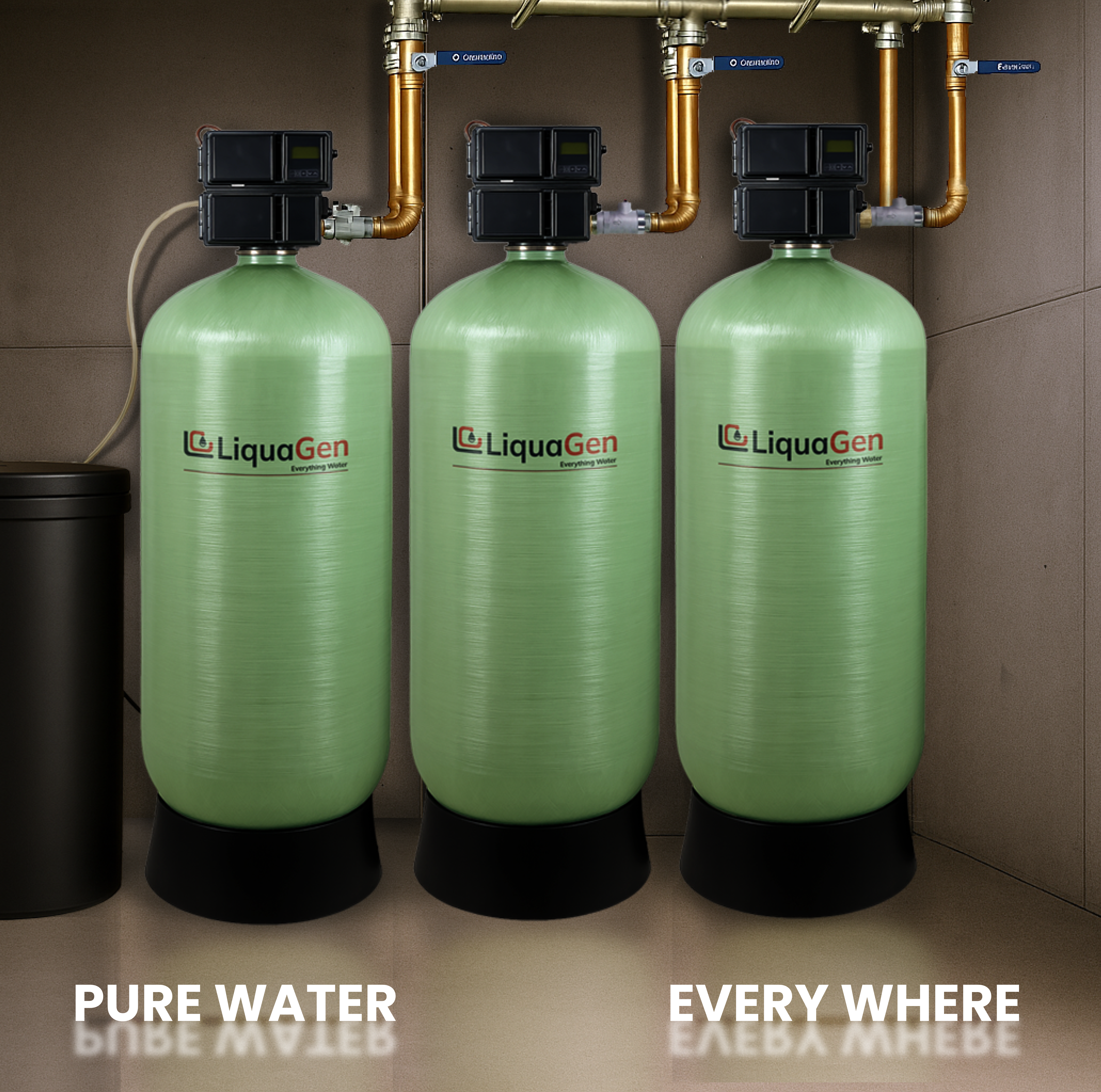 3" Triple Tank Commercial Water Softener - LiquaGen Water