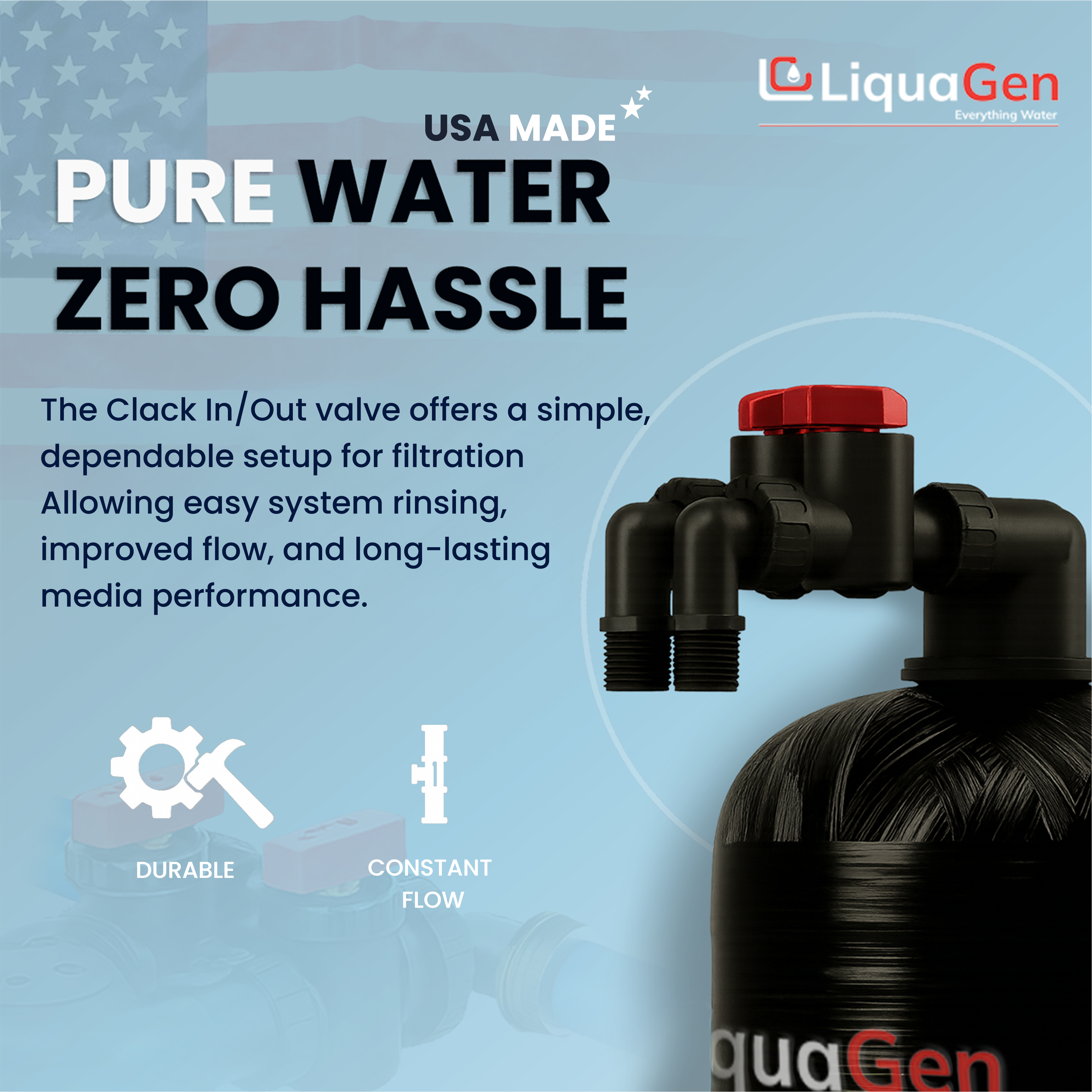 Whole House Upflow Water Filter System - LiquaGen Water