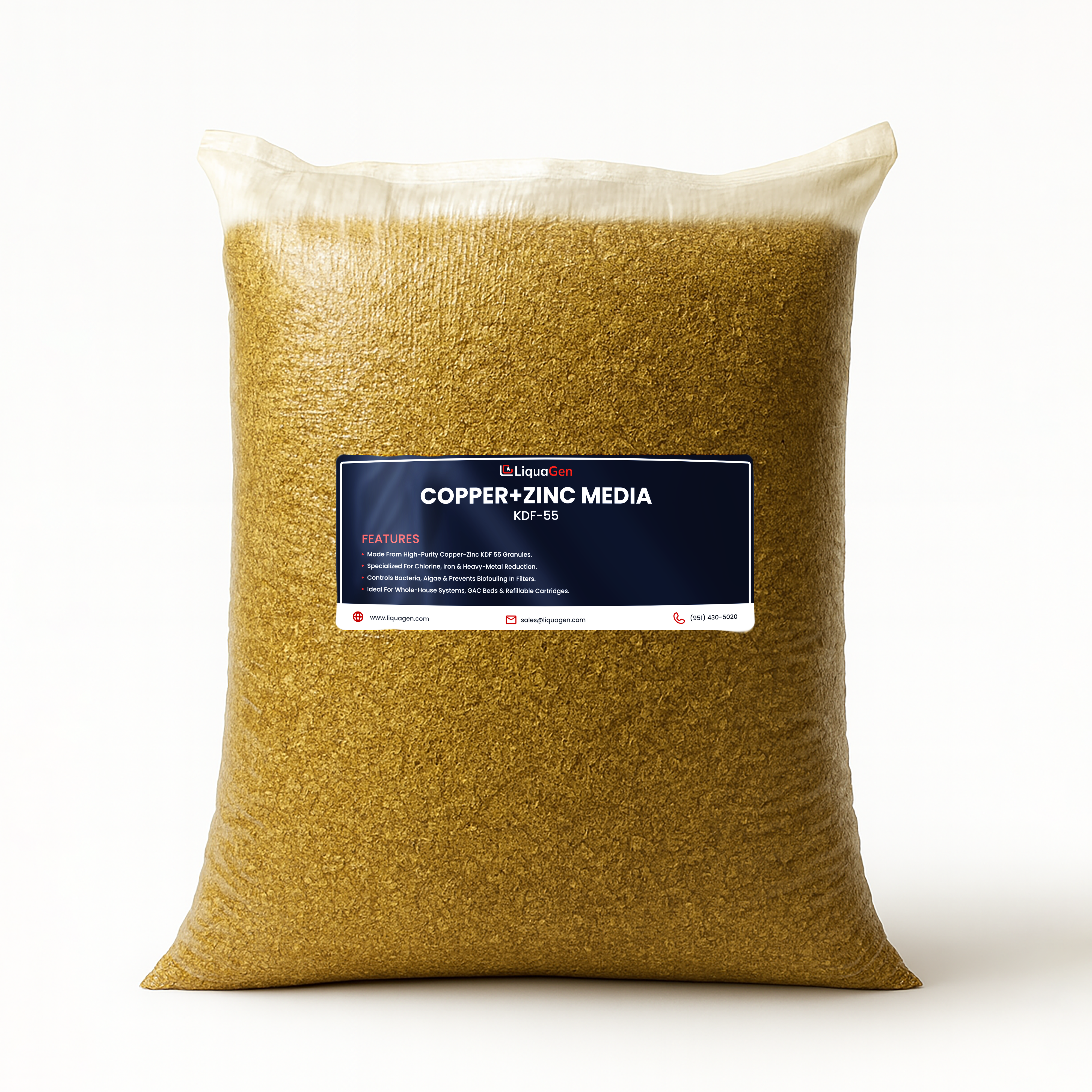 KDF 55 Filter Media – 50 lbs Copper-Zinc Redox Granules for Chlorine, Iron, Heavy Metals & Bacteria Removal