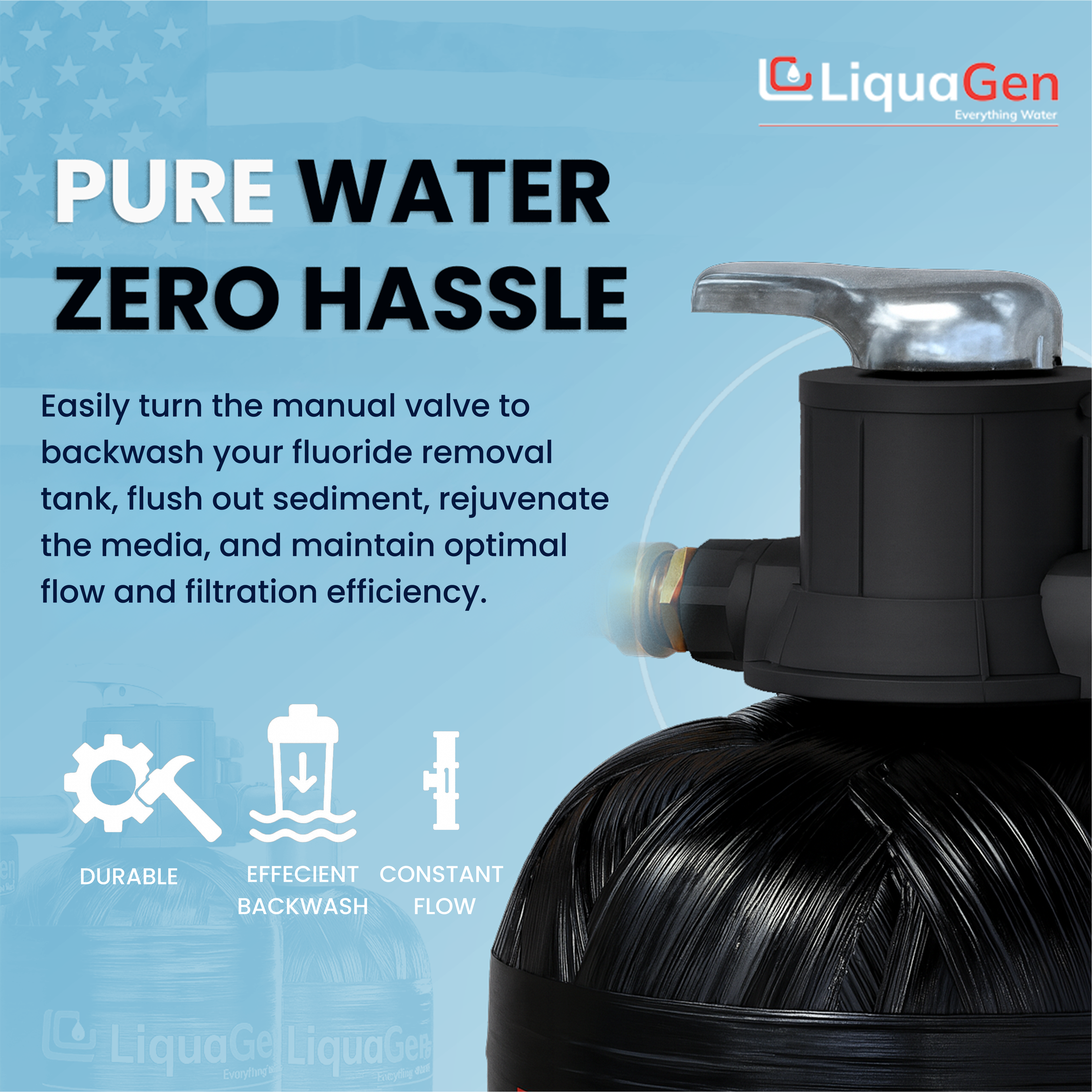 Manual Backwashing Calcite pH Neutralizer - LiquaGen Water