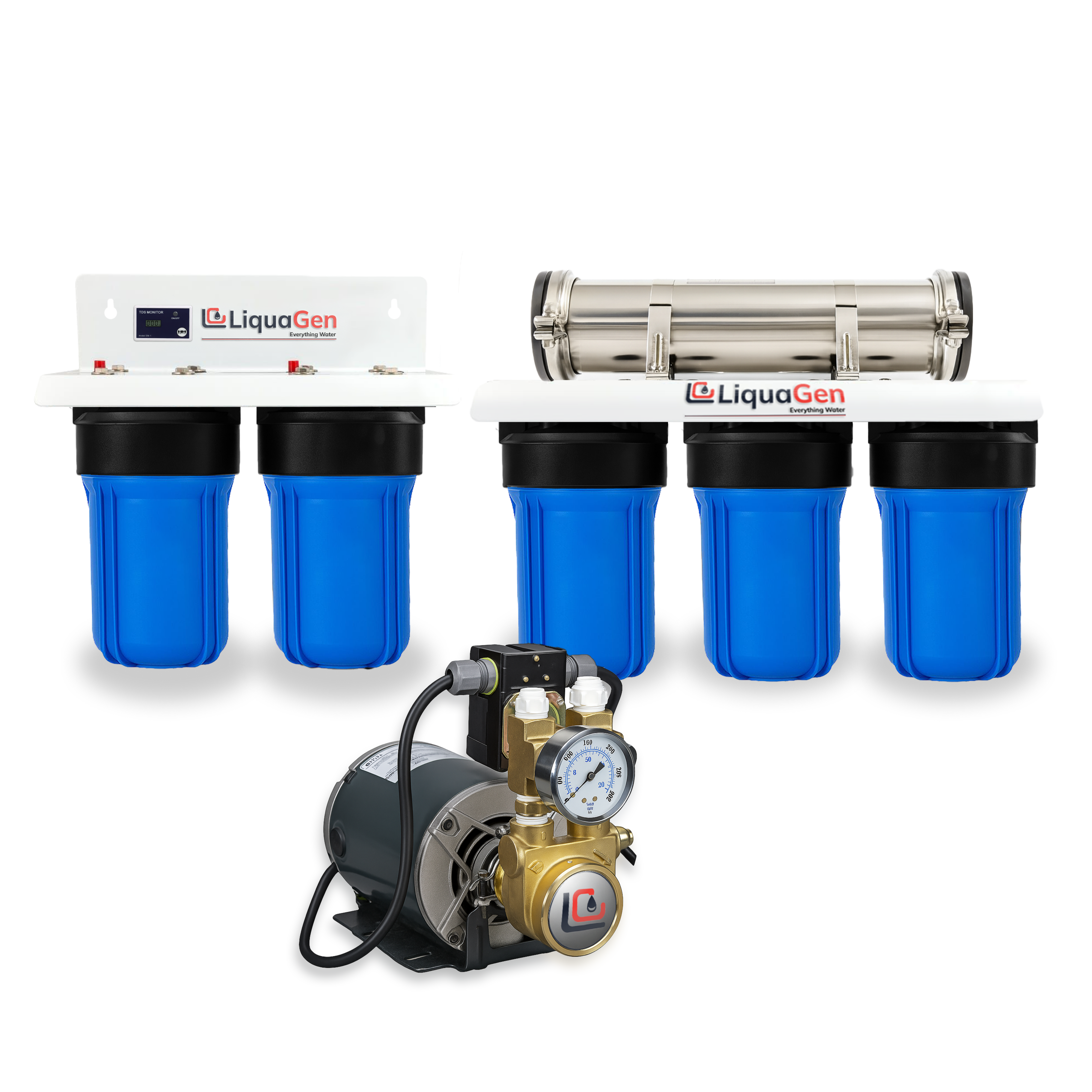 Commercial Hydroponics RO/DI System 600 GPD 4.5"x10" | 6 Stage Filtration