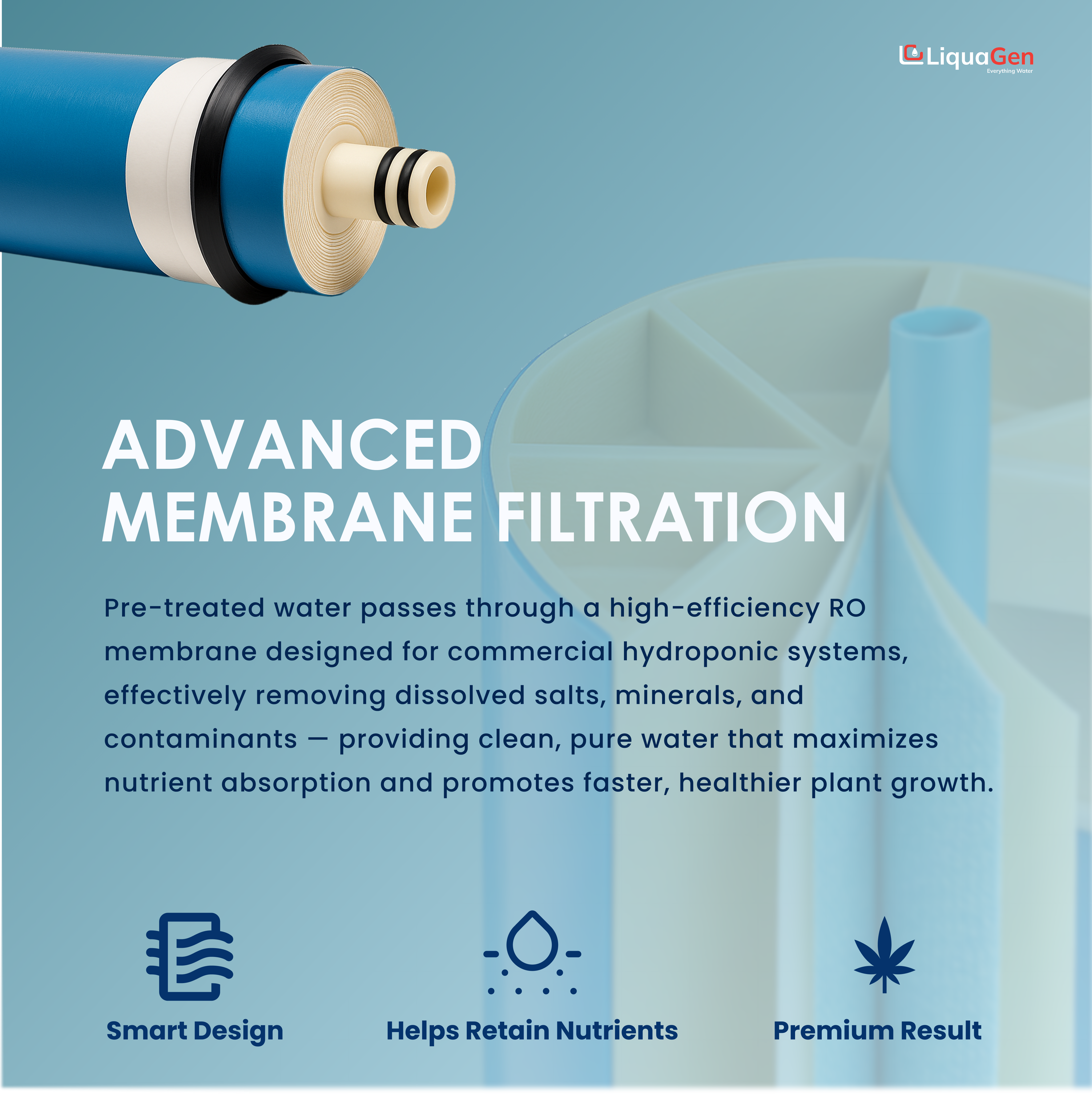 Commercial Hydroponics System 600GPD 4.5"x10" | 3 Stage Filtration - LiquaGen Water