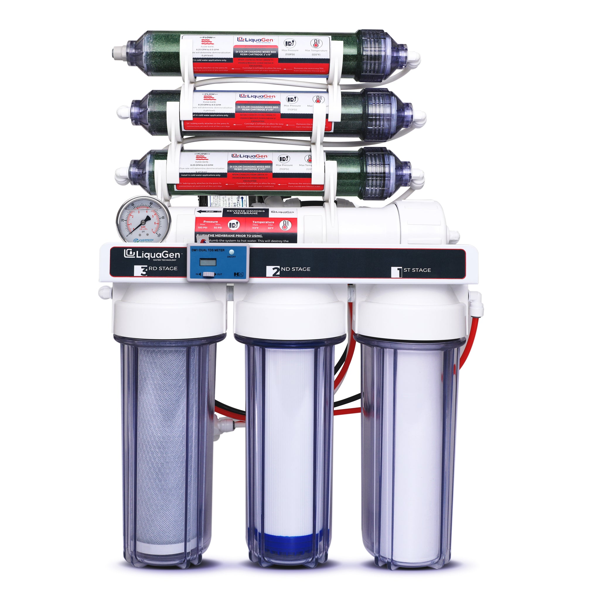 7 Stage RO/DI Water Filter System - 150 GPD (3-OT-150) - LiquaGen Water