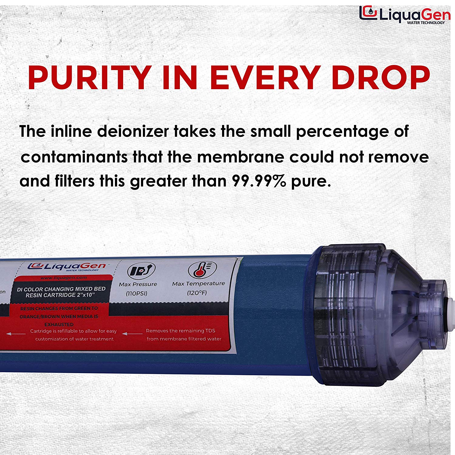 LiquaGen - 6 Stage RO/DI Yearly Replacement Filter Kit - Pre Filters with Inline Deionization - Stage 1,2,3,5 & 6 - LiquaGen Water