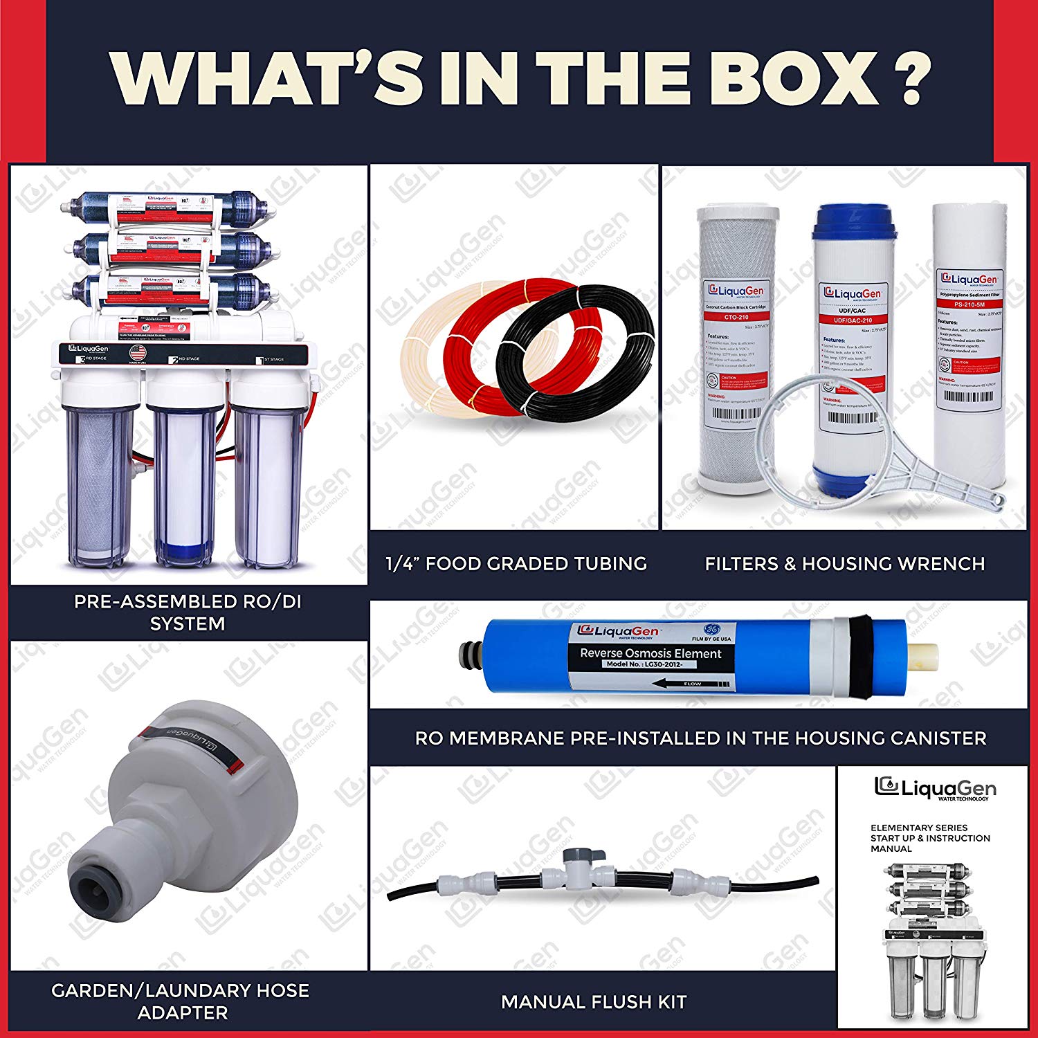 7 Stage RO/DI Water Filter System - 150 GPD (3-OT-150) - LiquaGen Water