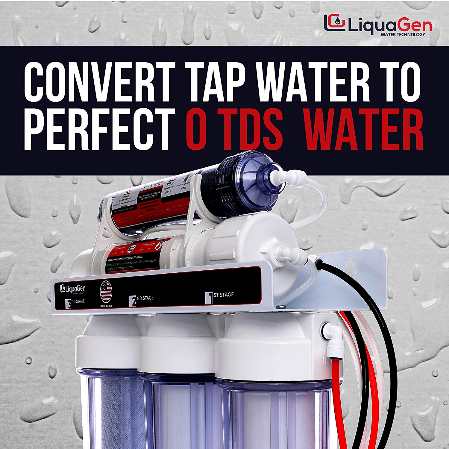 5 Stage RO/DI Water Filter System - 75 GPD (1-OT-75) - LiquaGen Water