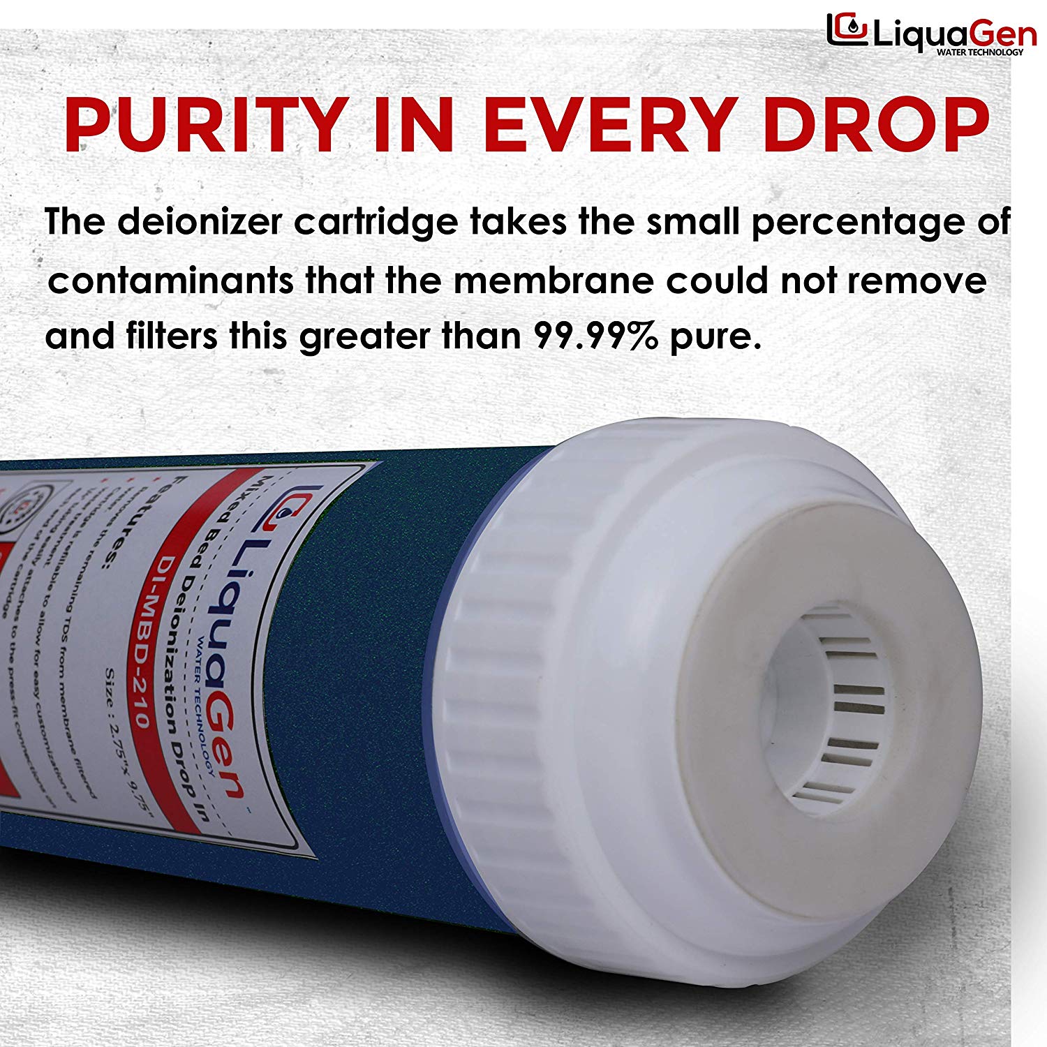 LiquaGen - Yearly Replacement Filter Set for 4 Stage Standard RO/DI Systems (Sediment, Carbon, DI Drop in) - LiquaGen Water