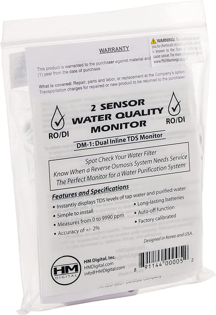 HM Digital Dual Inline TDS Meter DM-1 – LiquaGen Water