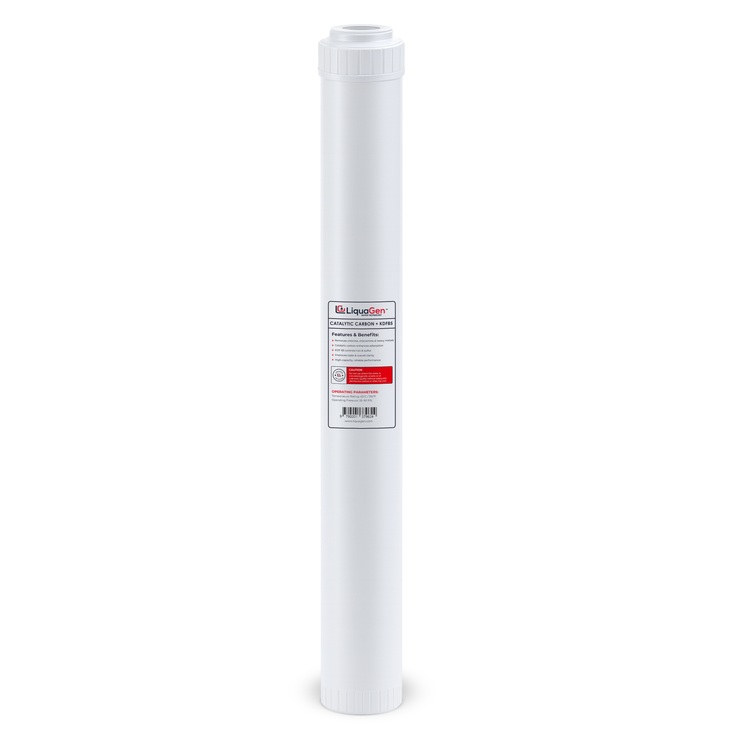 2.5" x 20" Catalytic Carbon/KDF-85 Filter Cartridge (Chlorine and Chloramine Reduction) - LiquaGen Water