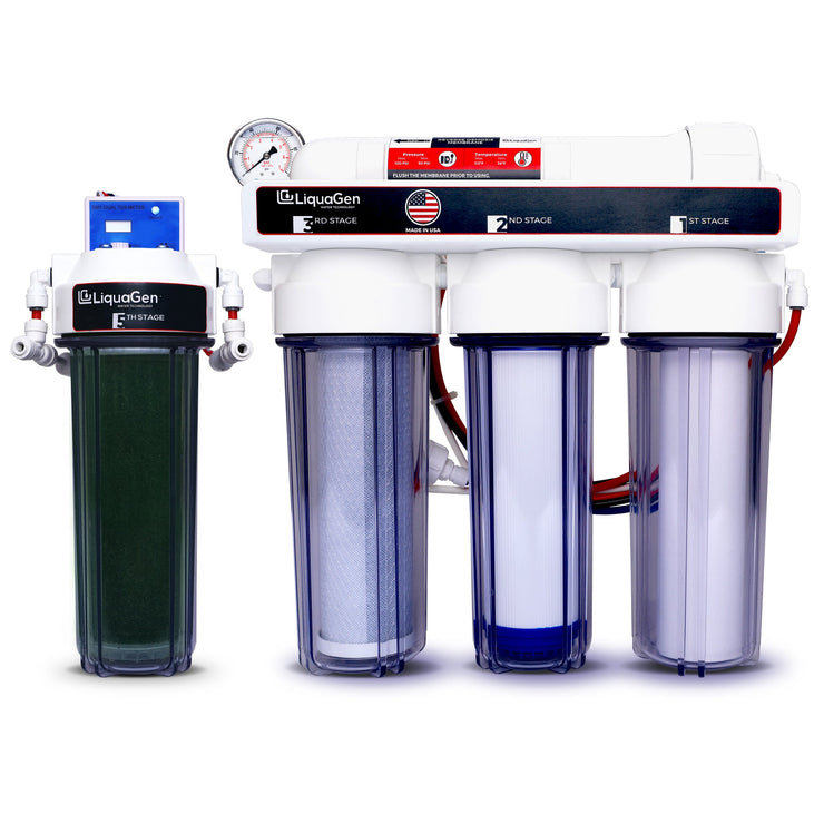 5 Stage Super Flow RO/DI Water Filter System - 100 GPD (1-OS-100) - LiquaGen Water