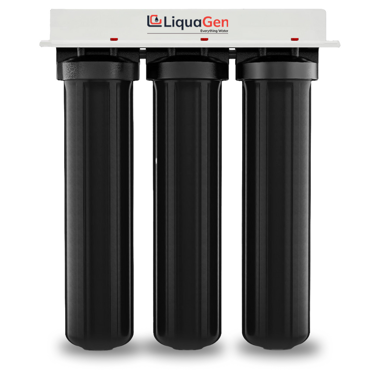 LiquaGen 3-Stage Whole House Water Filtration System CHLORINE