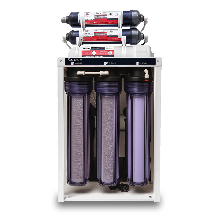 Commercial Grade Reverse Osmosis + Deionization (RO/DI) Water Filtration System - 300 GPD - 0 TDS Booster Pump