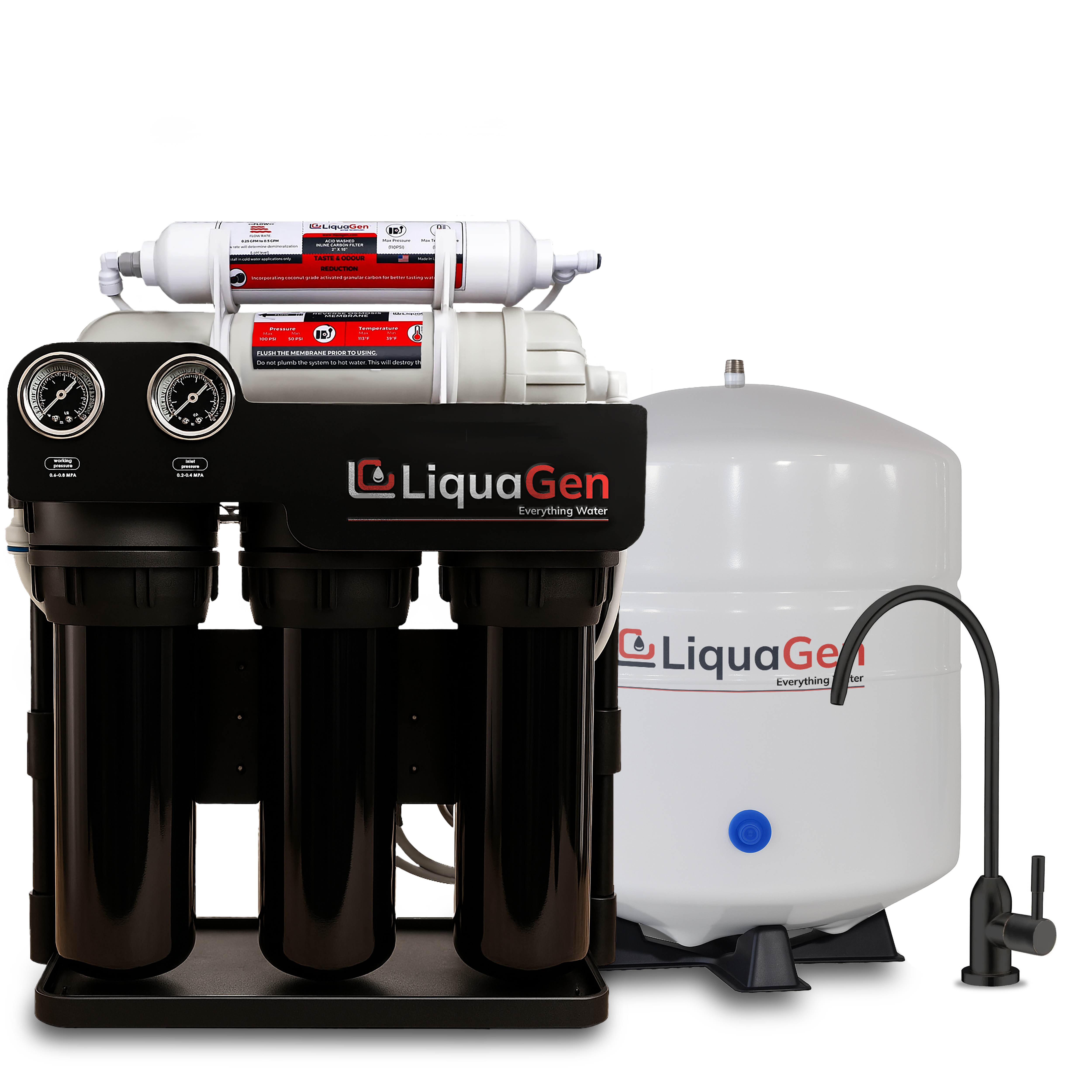 Light Commercial Grade Reverse Osmosis Water Filtration System 300 GPD | 5 Stage RO + Booster Pump - LiquaGen Water