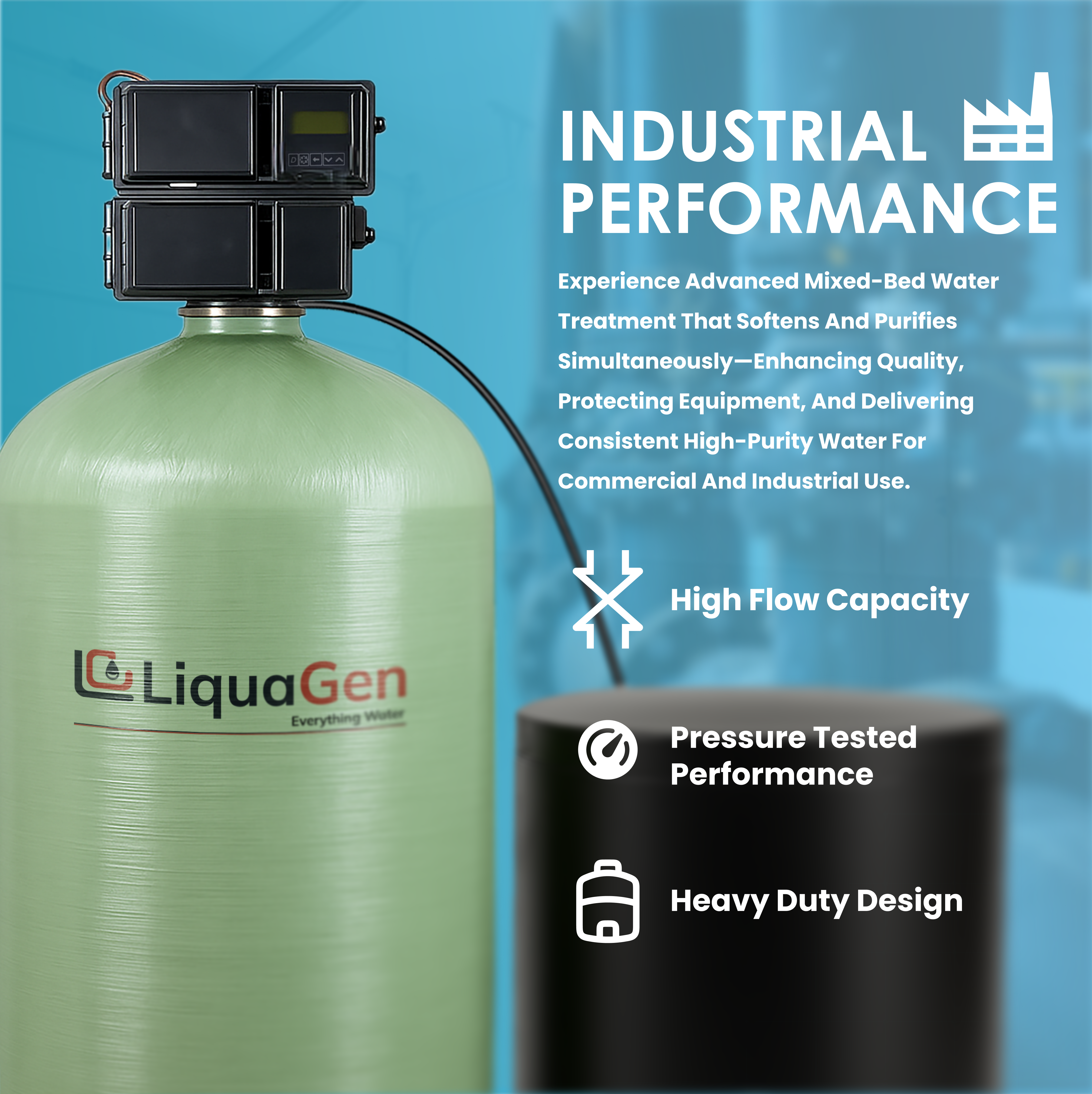 3" Triple Tank Commercial Water Softener - LiquaGen Water