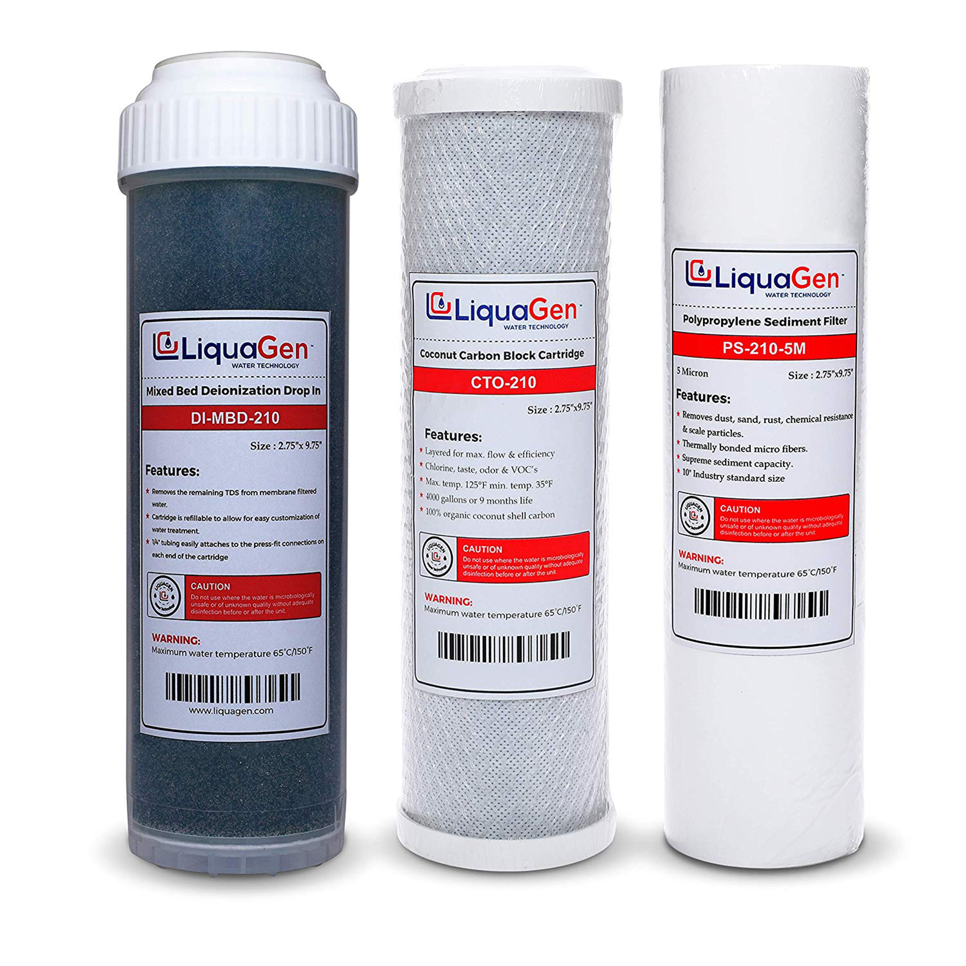 3 Pack - 4 Stage RO/DI Value Replacement Filter Kit