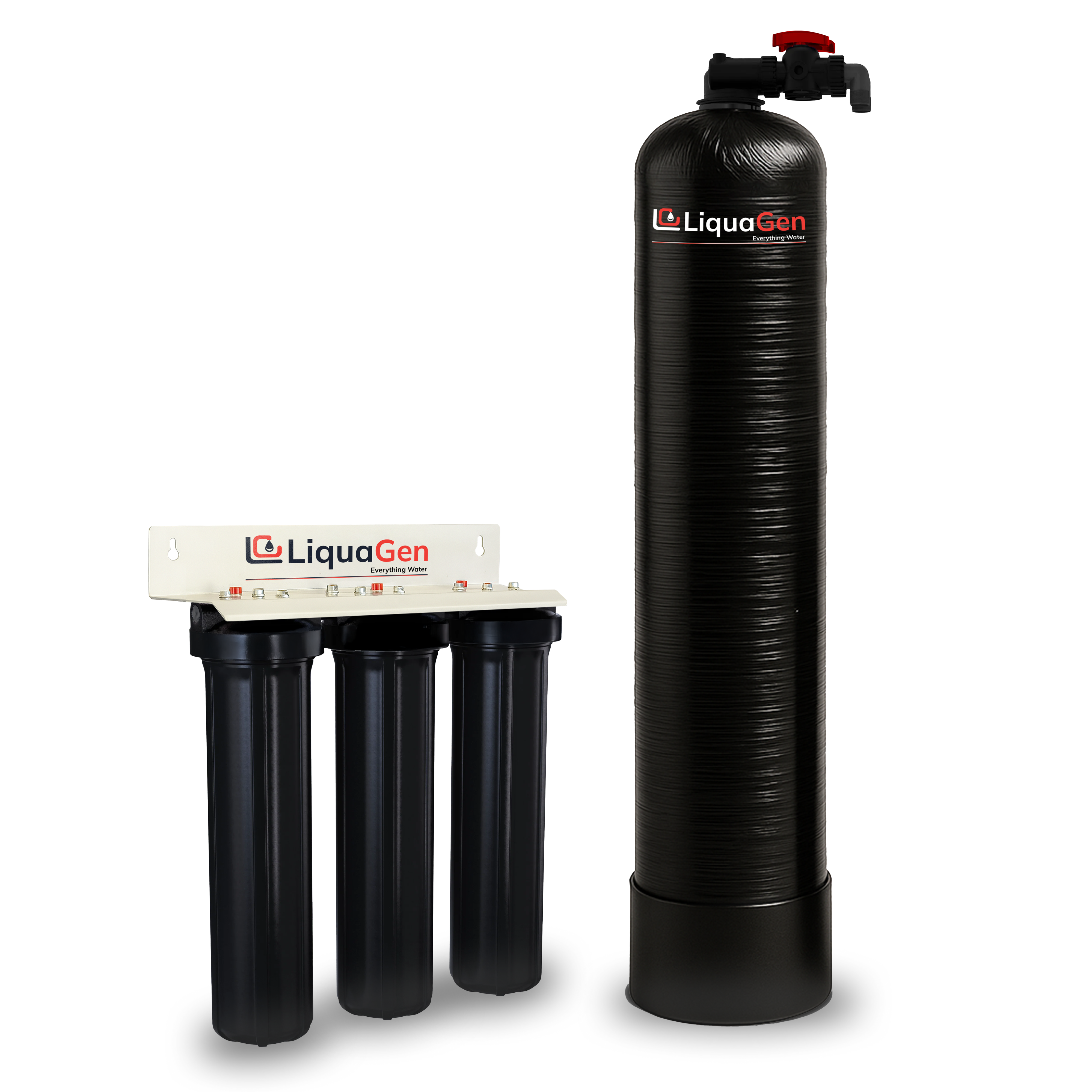Salt-Free Water Conditioner (Softener Alternative) + 3 Stage Whole House Cartridge System - LiquaGen Water