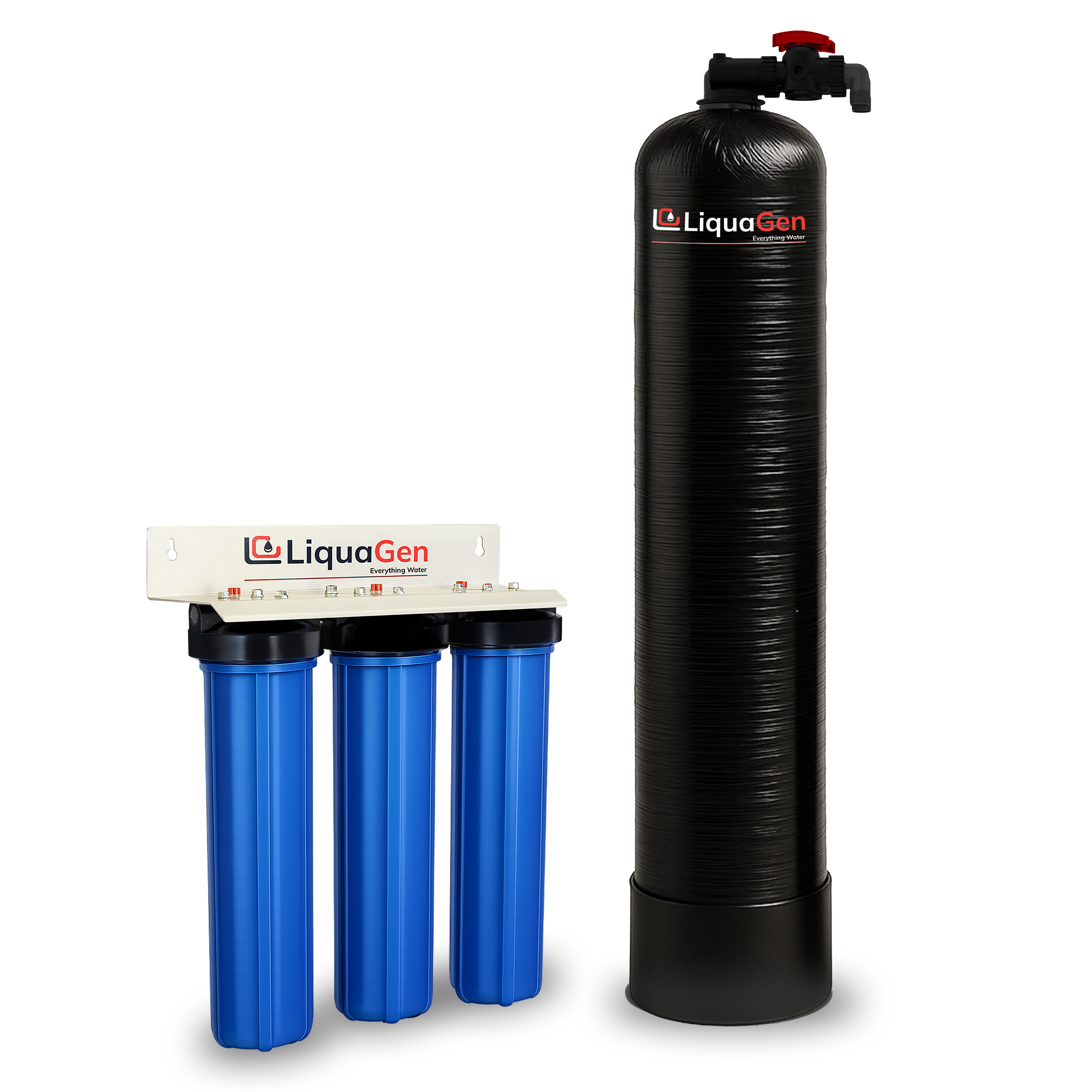 Salt-Free Water Conditioner (Softener Alternative) + 3 Stage Whole House Cartridge System - LiquaGen Water