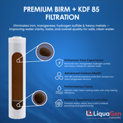 4.5" x 20"  BIRM / KDF 85 Filter Cartridge (Iron, Manganese, Sulfur & Rotten Egg Smell Reduction) - LiquaGen Water