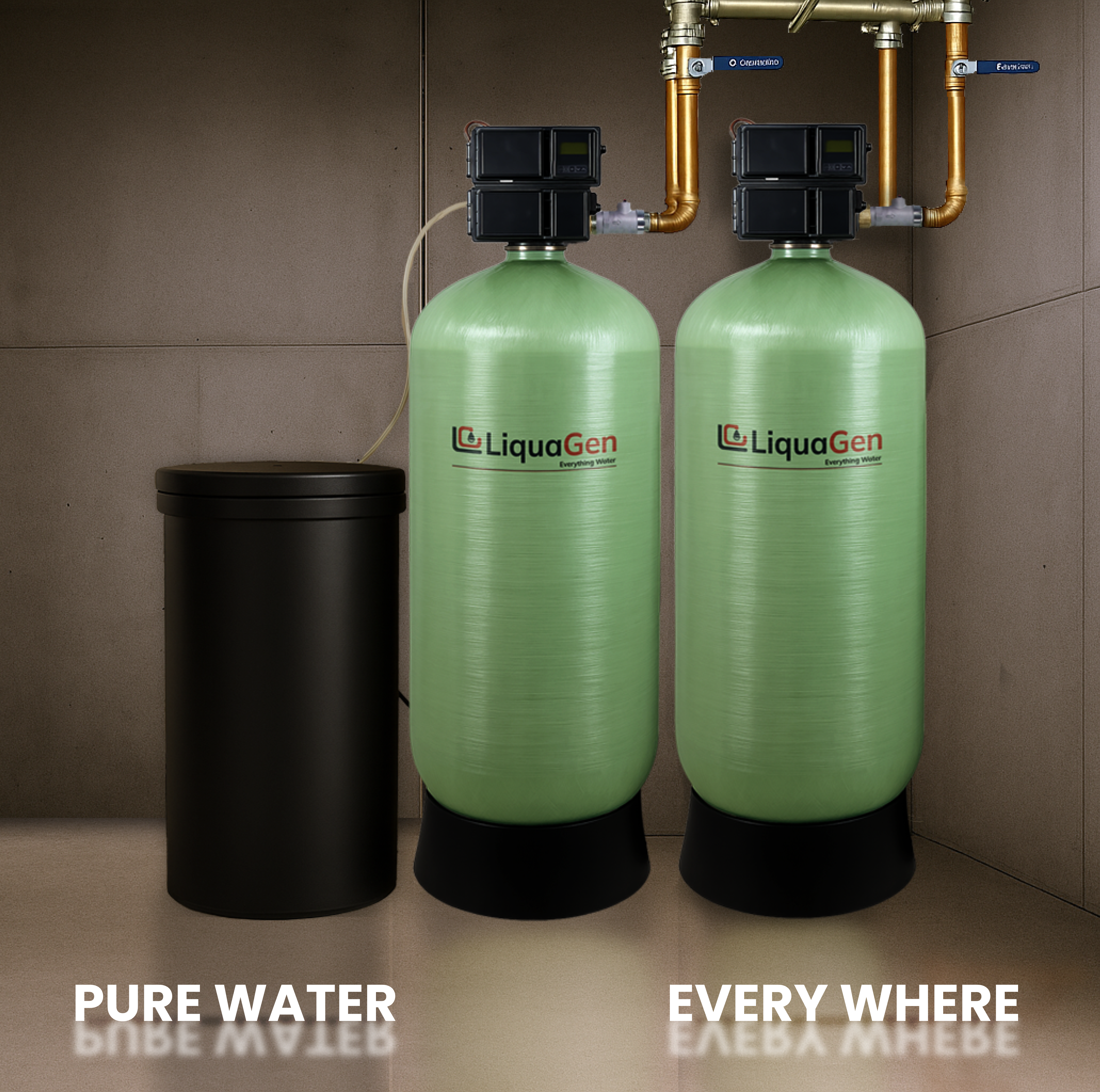 3" Dual Tank Commercial Water Softener - LiquaGen Water