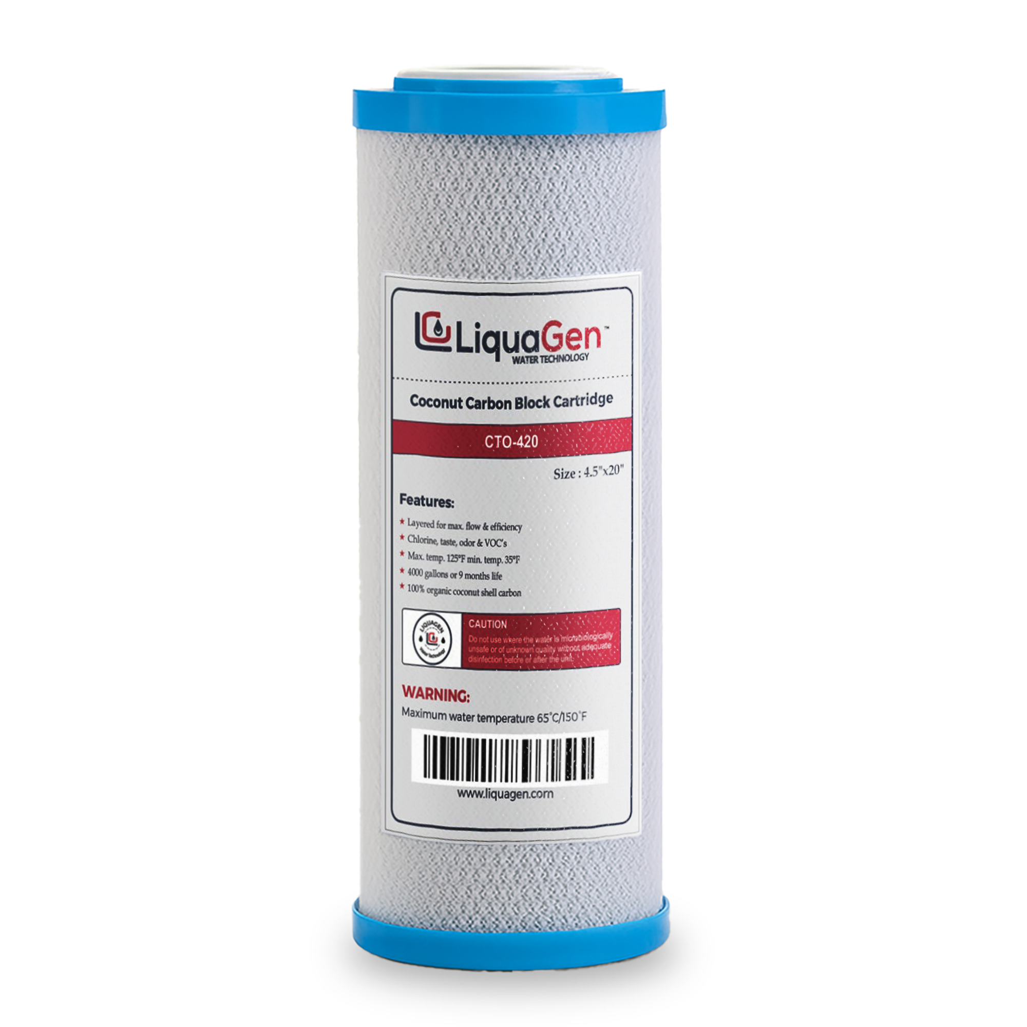 0.5 Micron 4.5" X 20 Carbon Block