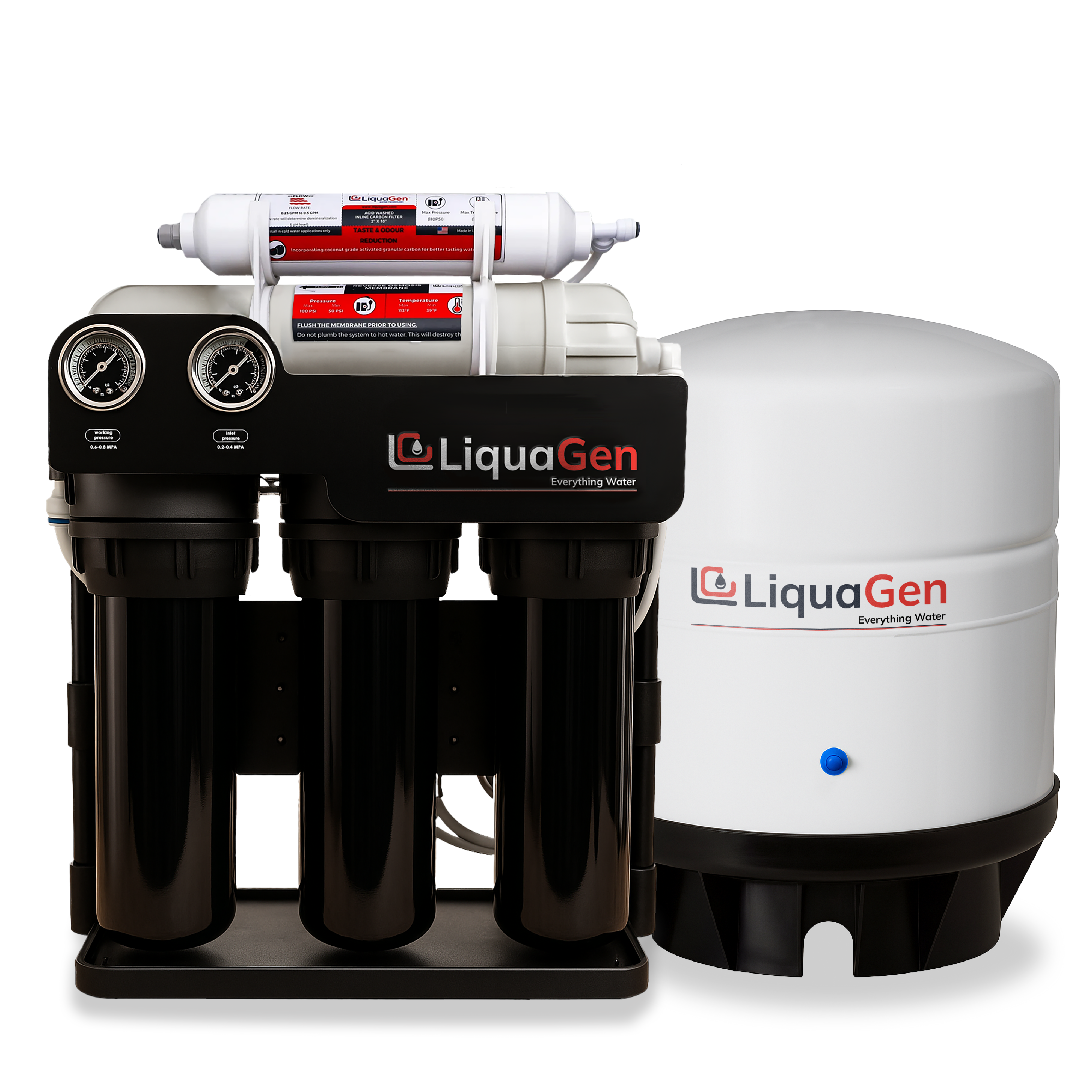 Light Commercial Grade Reverse Osmosis Water Filtration System 400 GPD | 5 Stage RO + Booster Pump - LiquaGen Water