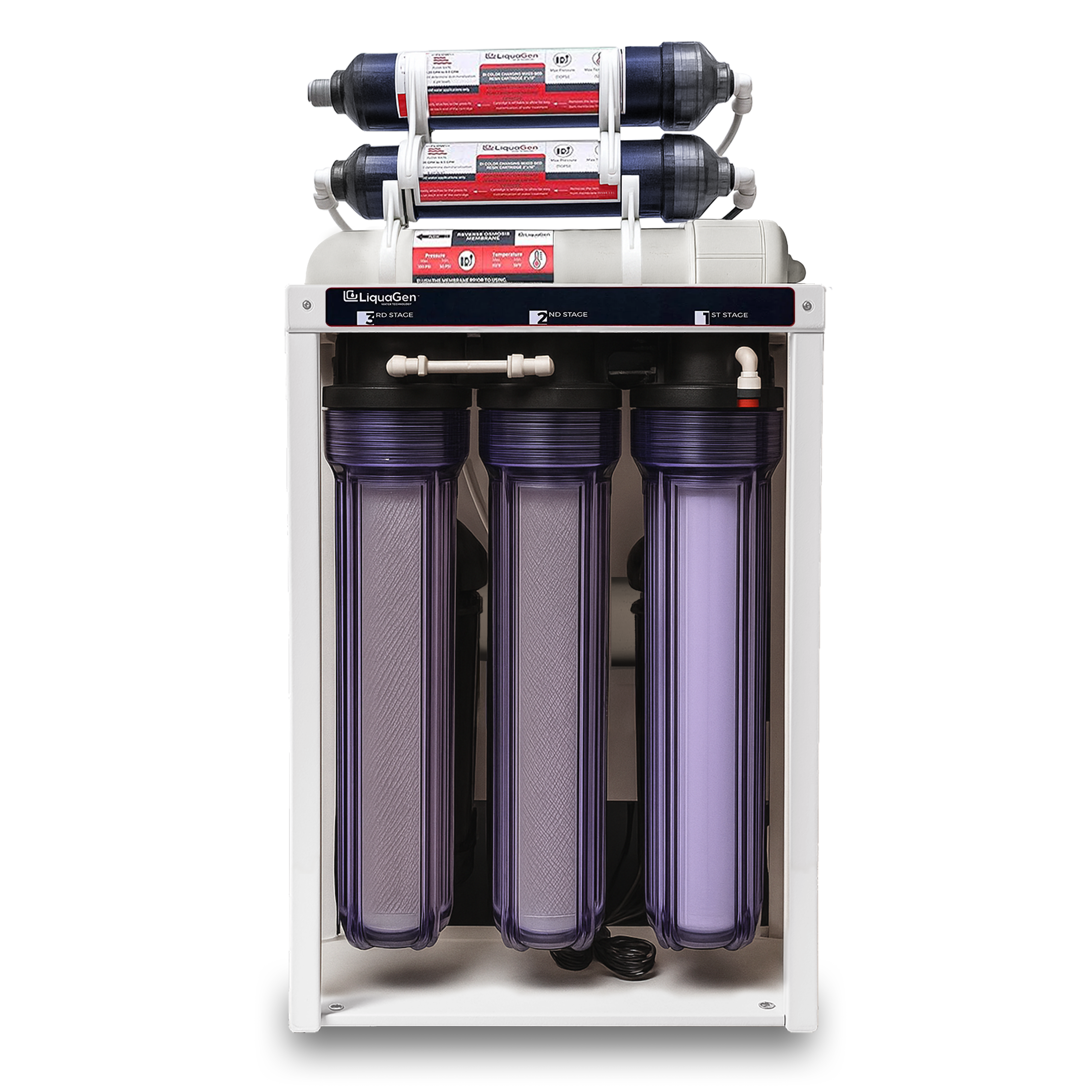 Commercial Grade Reverse Osmosis + Deionization (RO/DI) Water Filtration System - 400 GPD - 0 TDS Booster Pump - LiquaGen Water