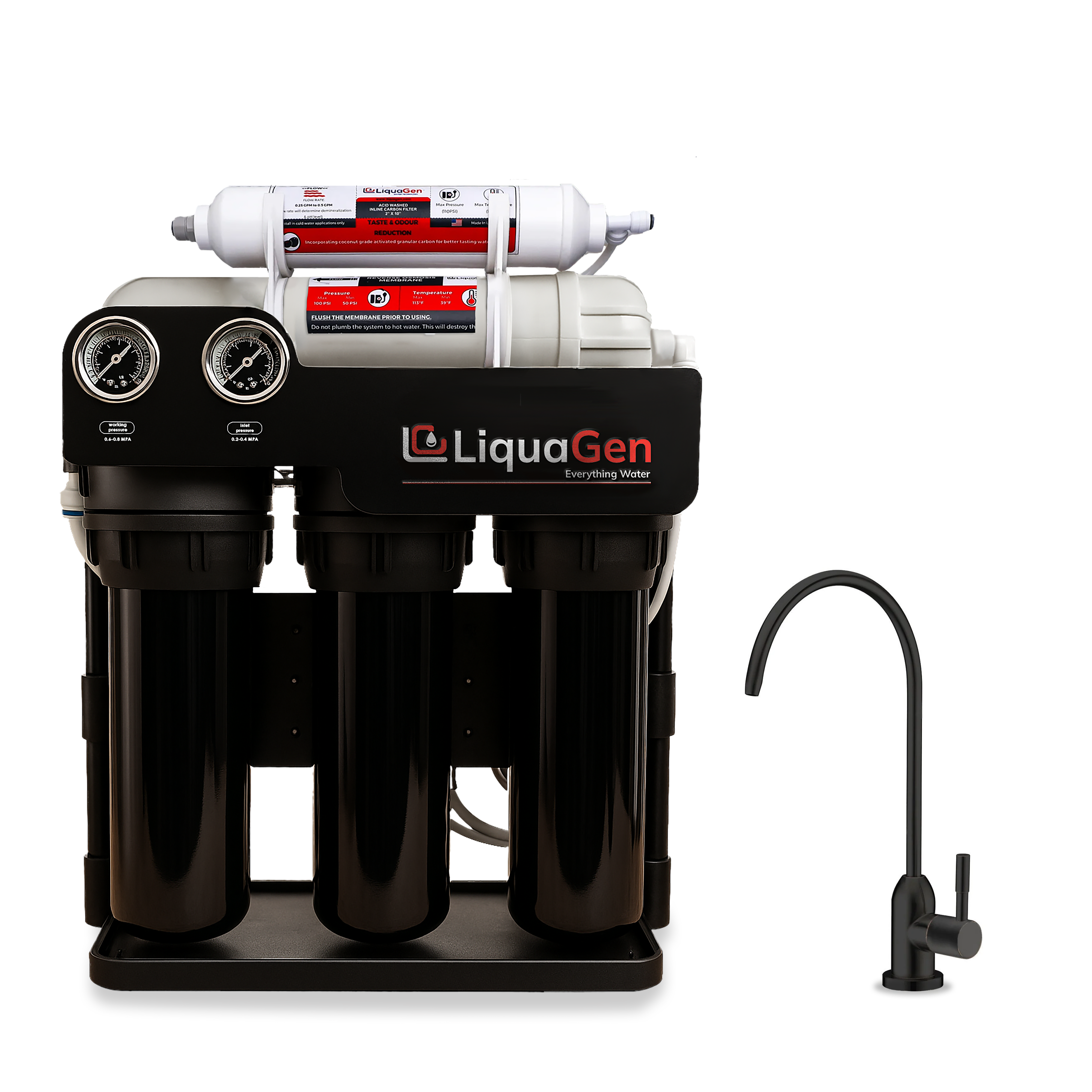 Light Commercial Grade Reverse Osmosis Water Filtration System 400 GPD | 5 Stage RO + Booster Pump - LiquaGen Water