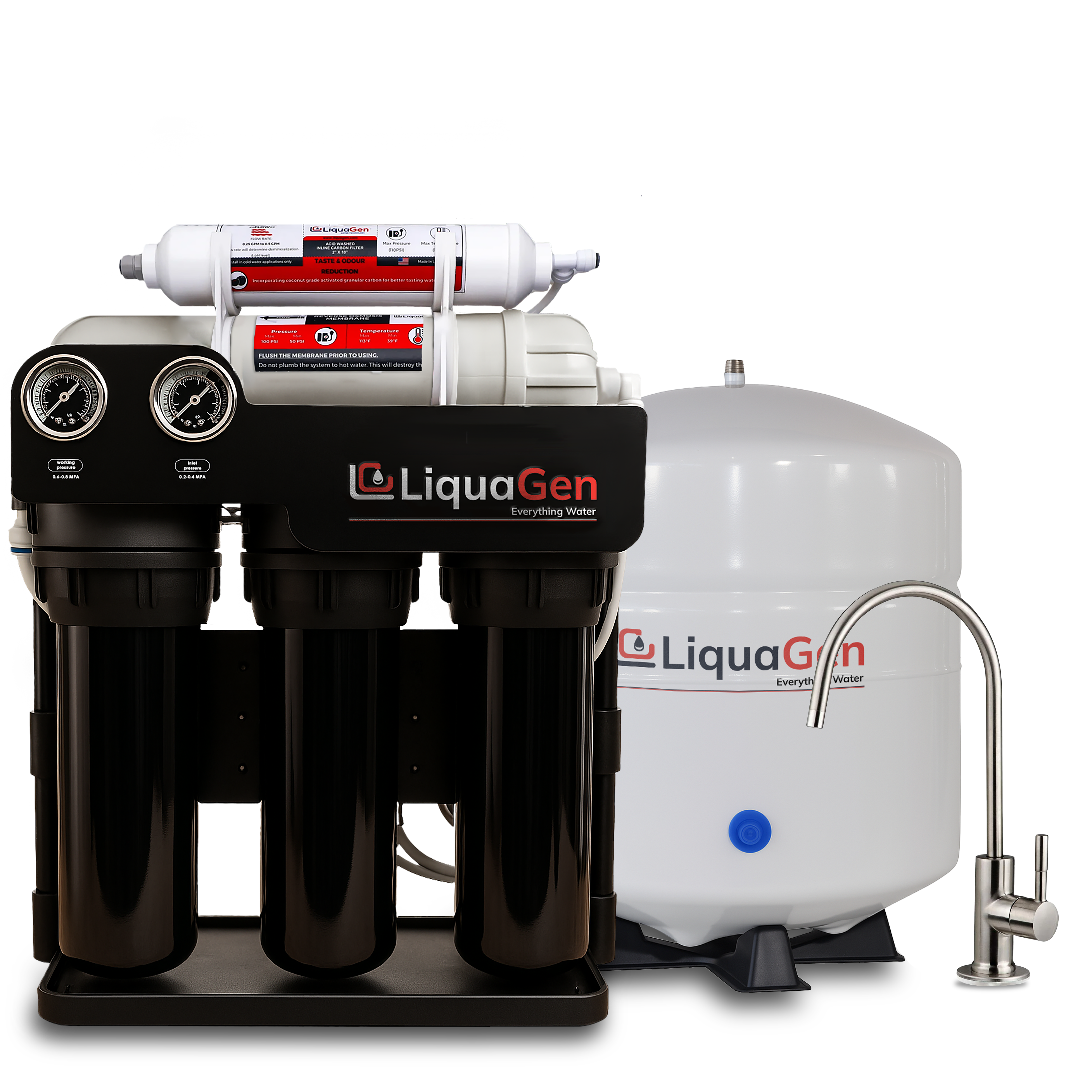 Light Commercial Grade Reverse Osmosis Water Filtration System 400 GPD | 5 Stage RO + Booster Pump - LiquaGen Water