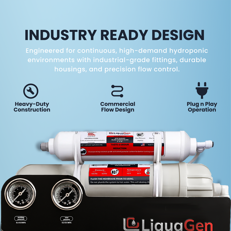 Light Commercial Grade Reverse Osmosis Water Filtration System 300 GPD | 5 Stage RO + Booster Pump