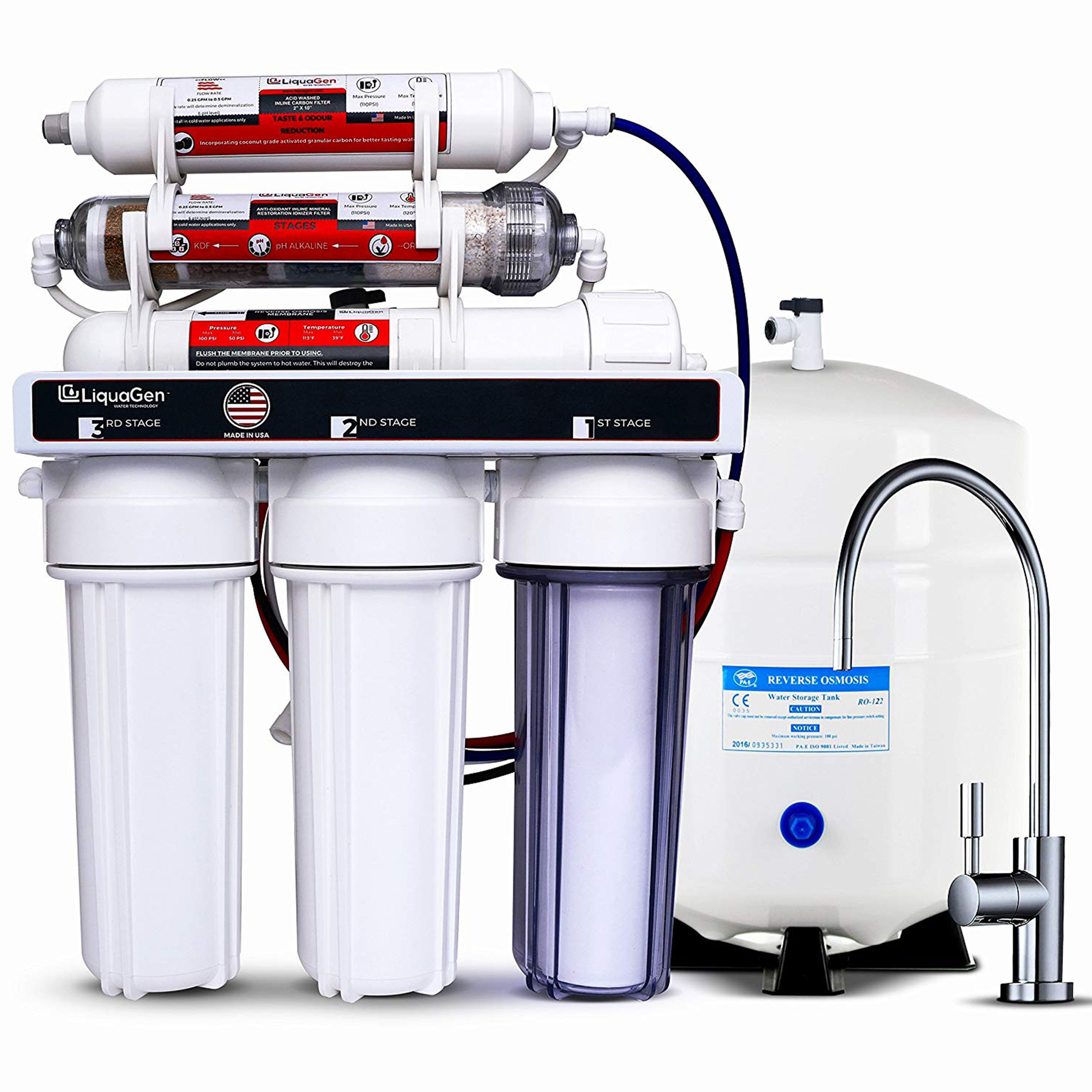 6 Stage Anti-oxidant Under-Sink Drinking Water Filter System w/ pH Alkaline , -ORP