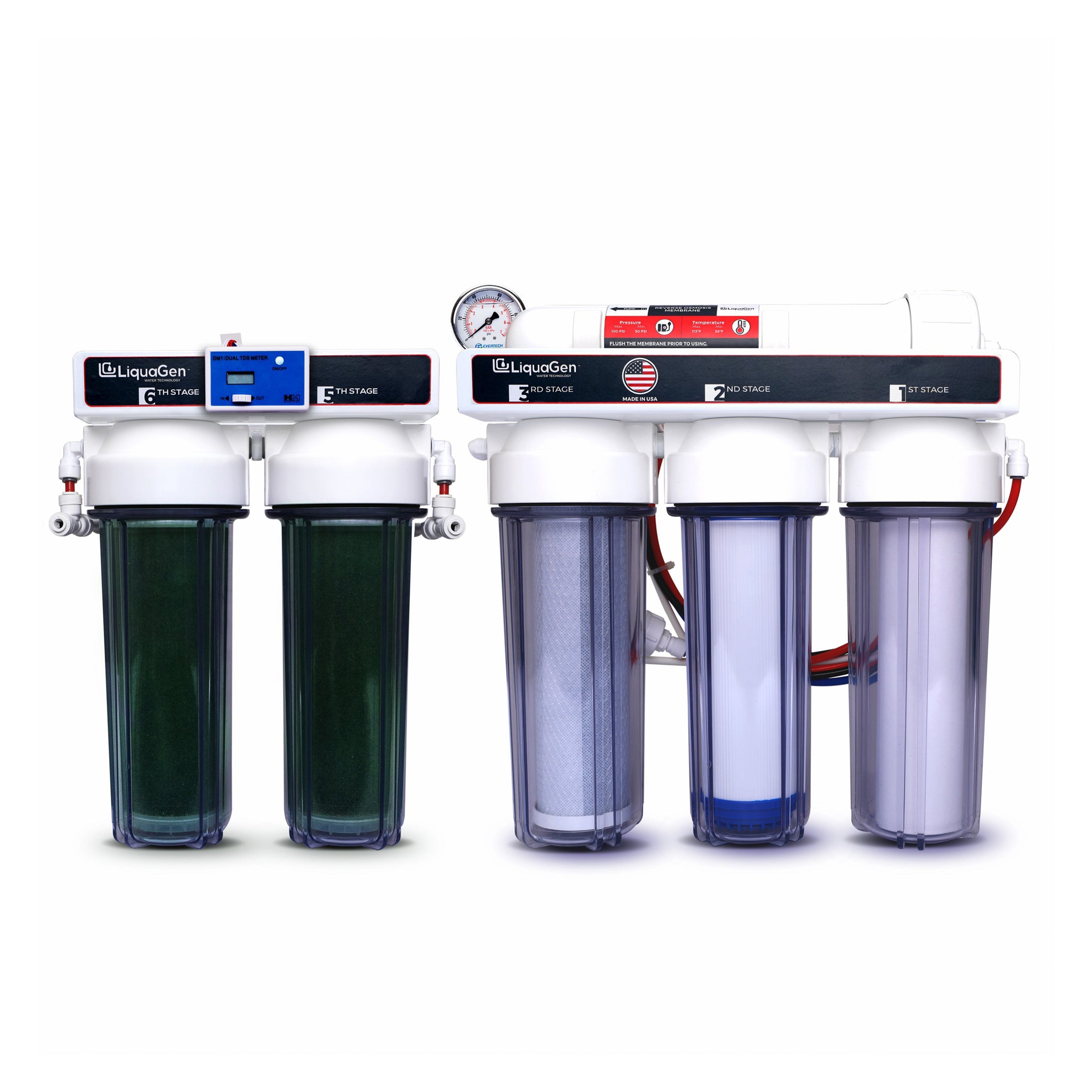 6 Stage Heavy Duty 150 GPD RO/DI Water Filter System