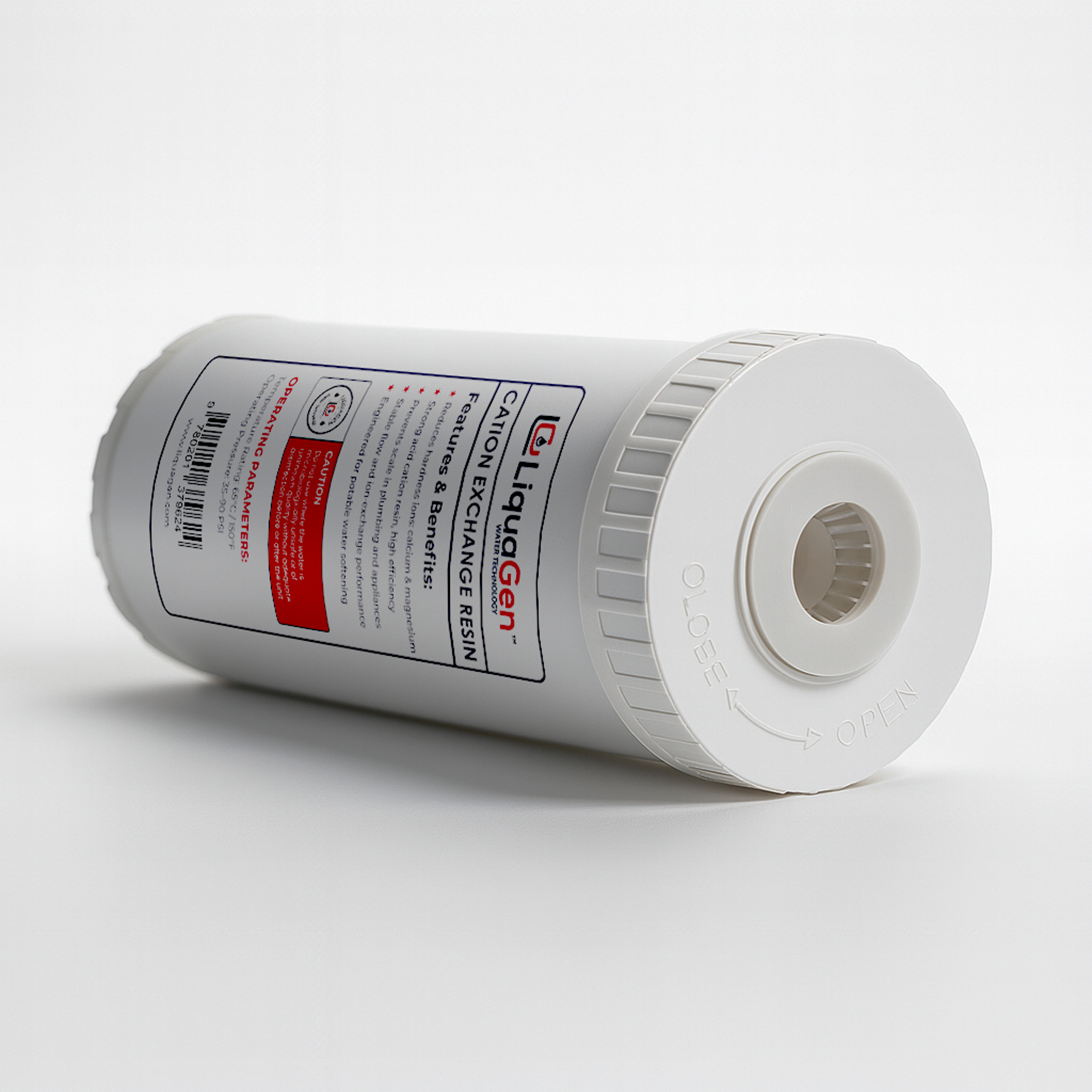 4.5" x 10" Cation Exchange Resin Filter Cartridge (Water Softening & Hardness Reduction) - LiquaGen Water