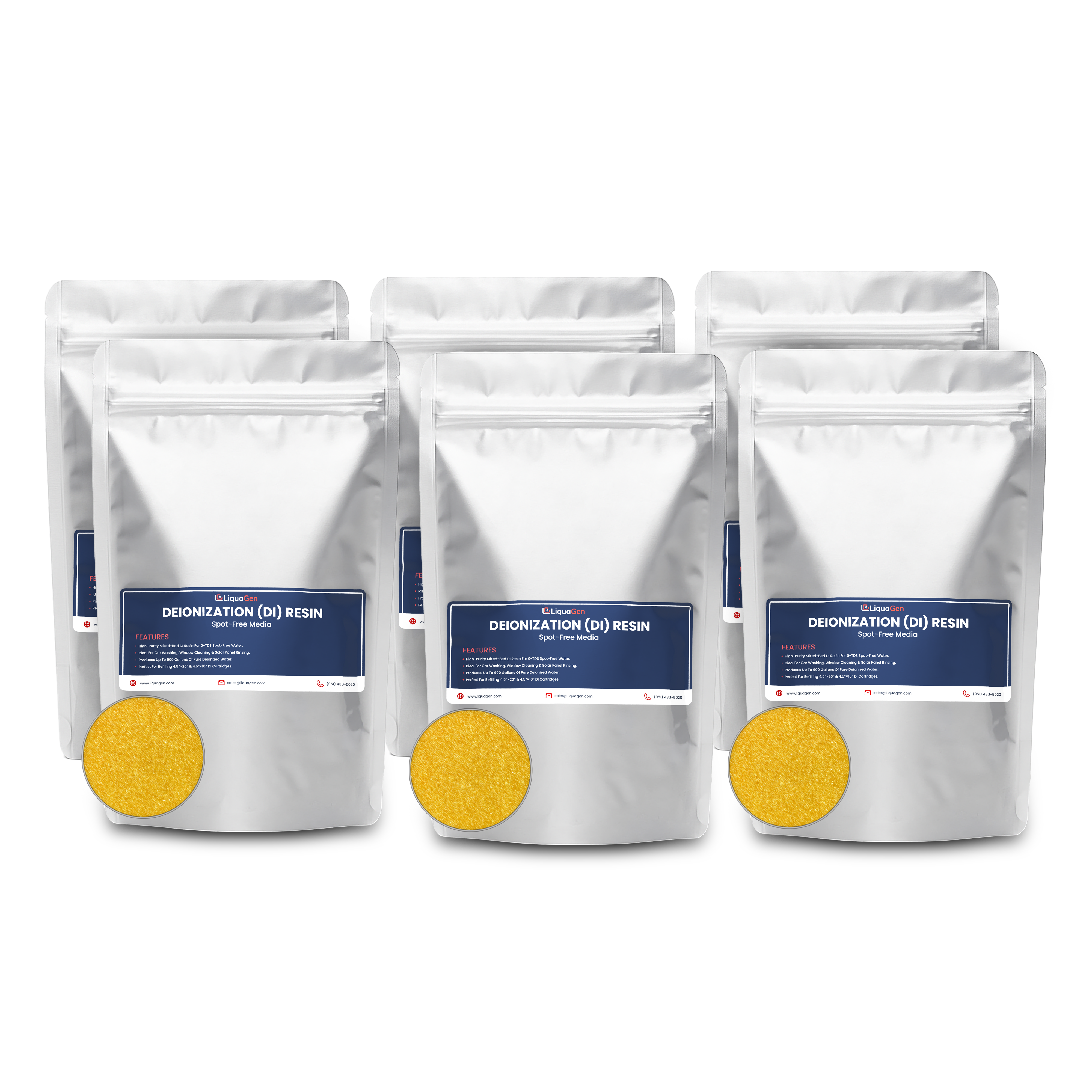 6-Bag Resin Refill Pack – For 2-Stage 4.5" x 20" Spot-Free Rinse Systems (3 Refills)