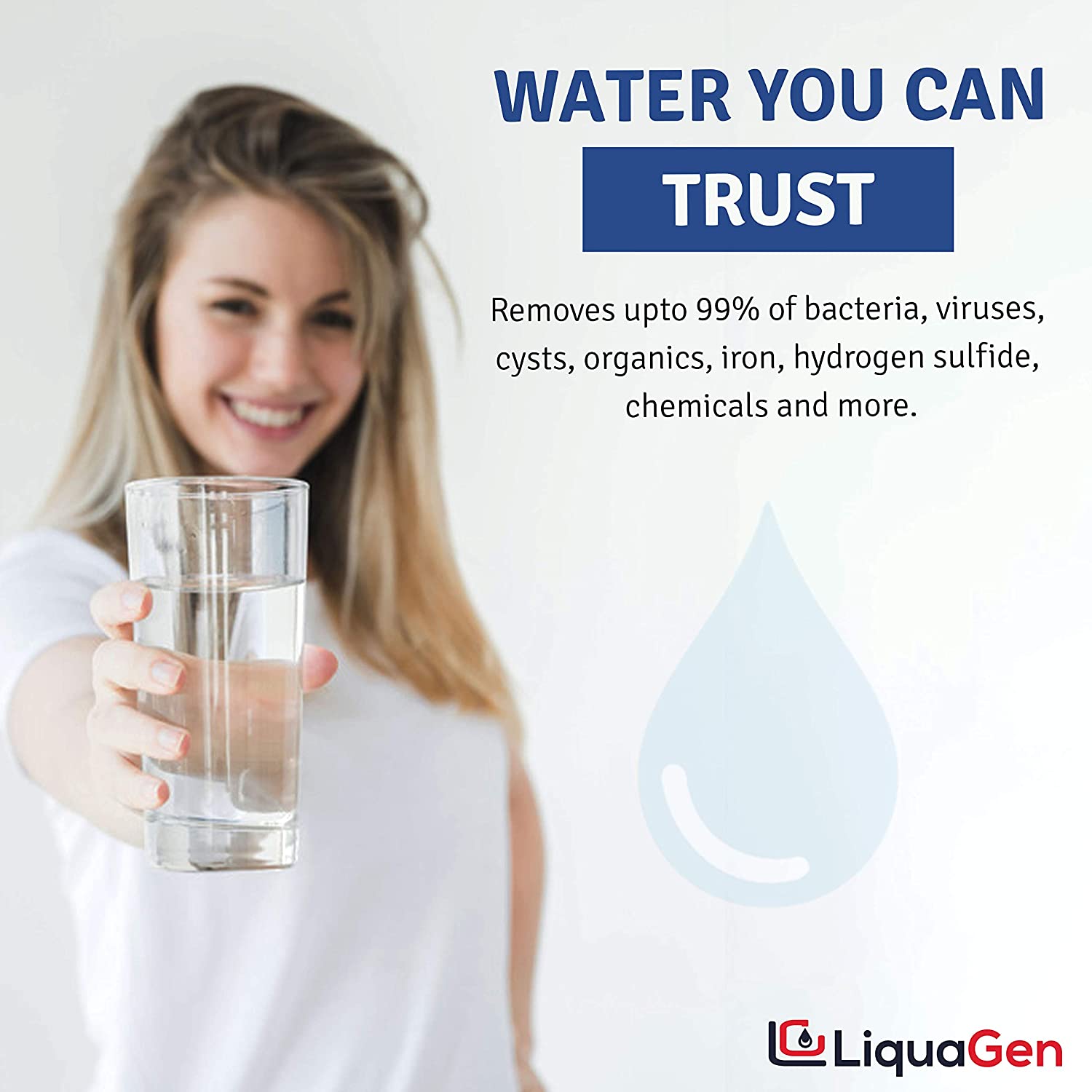 Antioxidant pH Mineral Water Filter : Alkaline/ORP Negative/KDF 55 | Calcite Post Membrane for Reverse Osmosis Filtration- 2" x 10" | Made In USA | Replacement Water Filters - LiquaGen Water