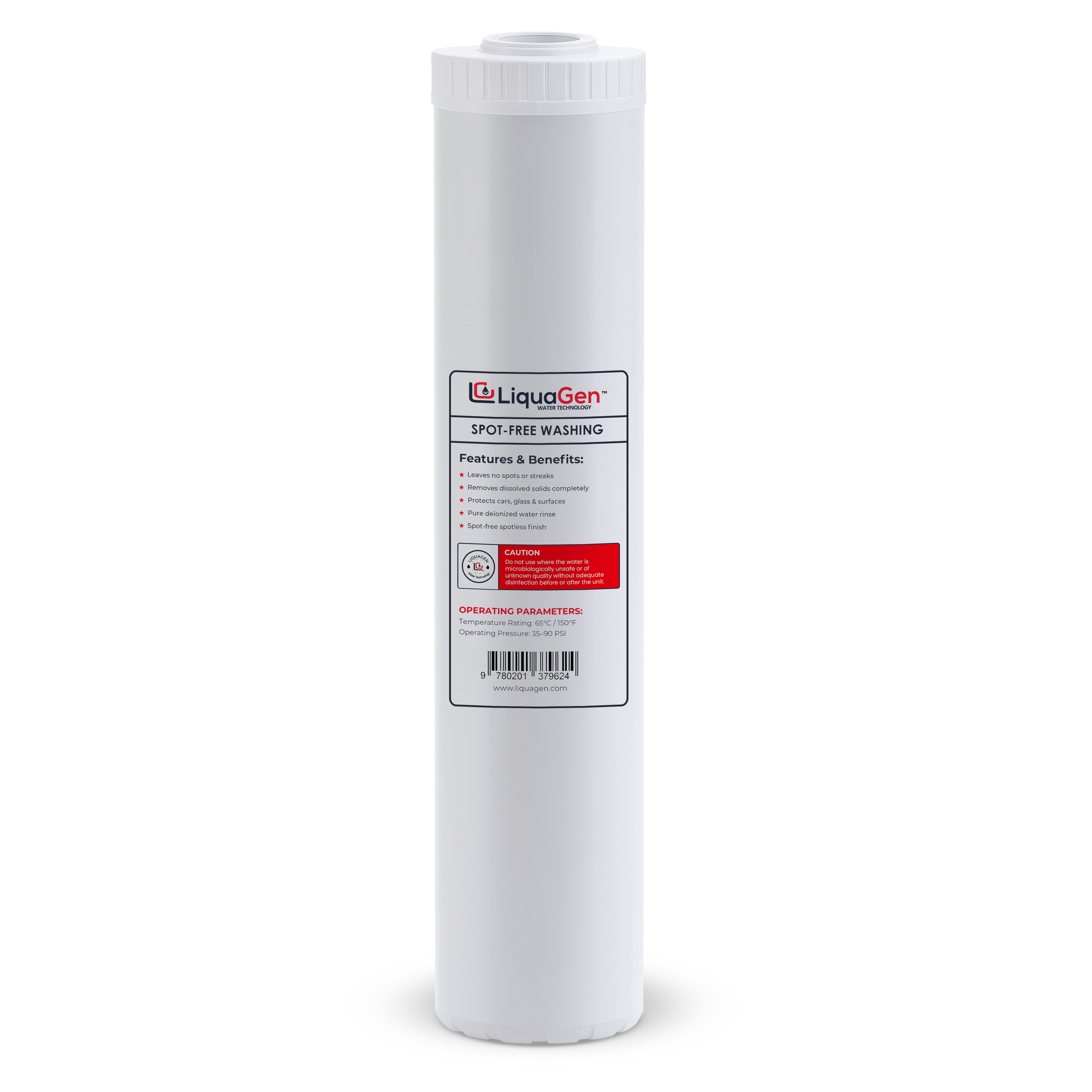 4.5" x 20"  Mixed Bed DI Resin – Non-Color Changing, Spot-Free Washing - LiquaGen Water