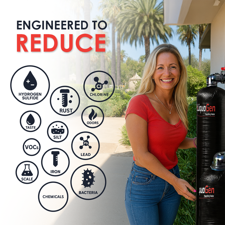 Salt-Free Water Conditioner (Softener Alternative) + Copper Zinc Pre-Filter - LiquaGen Water