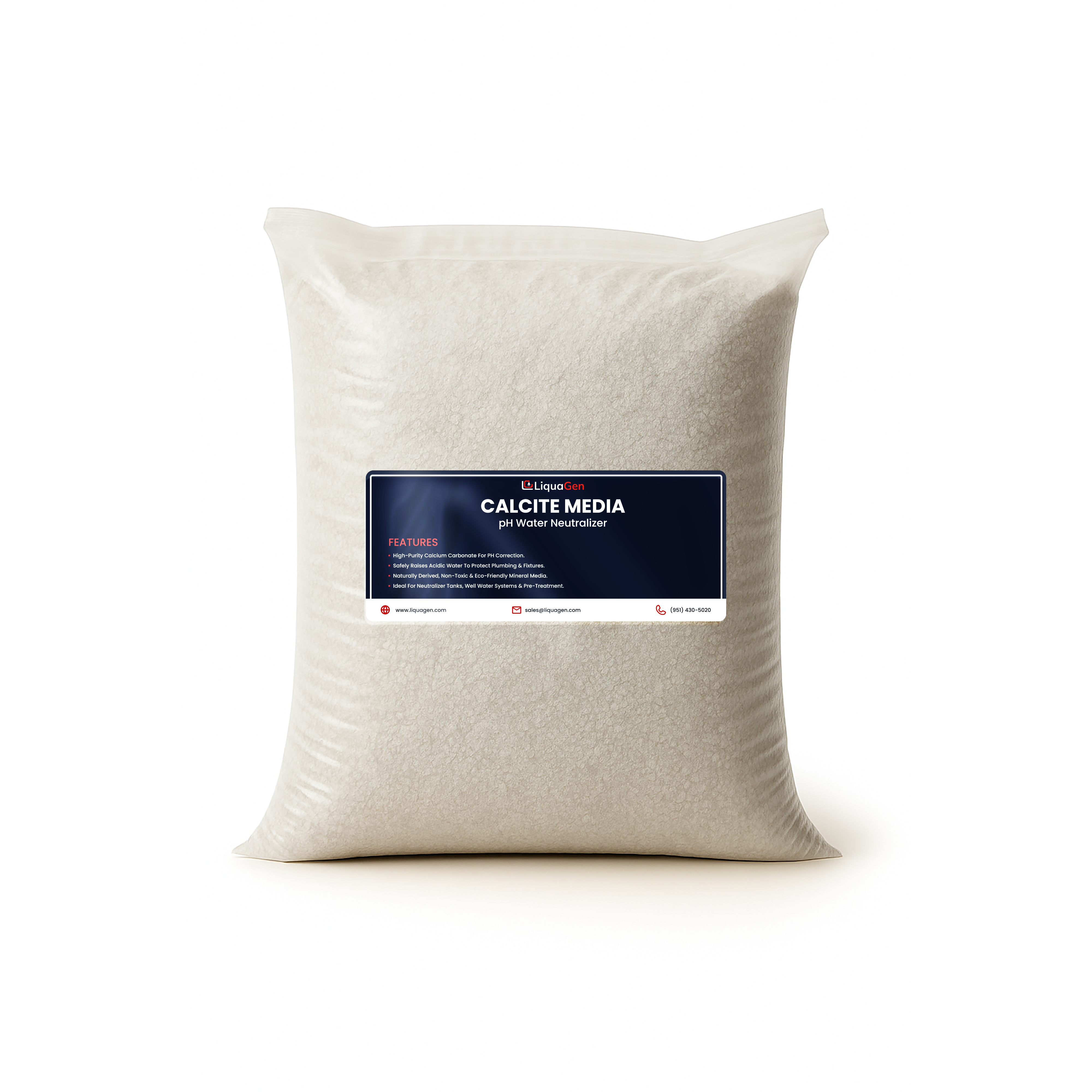 Calcite Media – ½ Cubic Ft (50 lbs) | Calcium Carbonate Mineral for Acid Neutralization & pH Correction