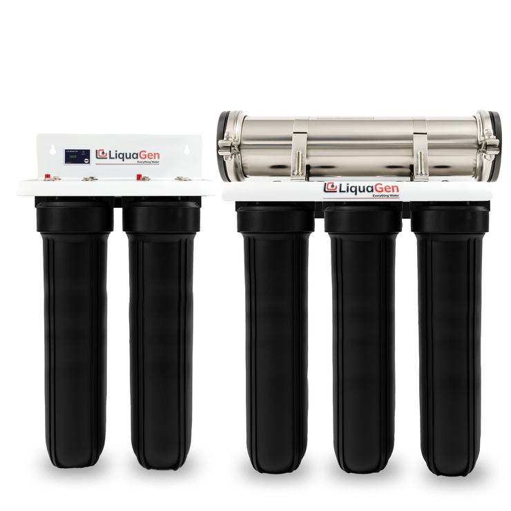 Commercial Hydroponics RO/DI System 1000 GPD 4.5"x20" | 6 Stage Filtration