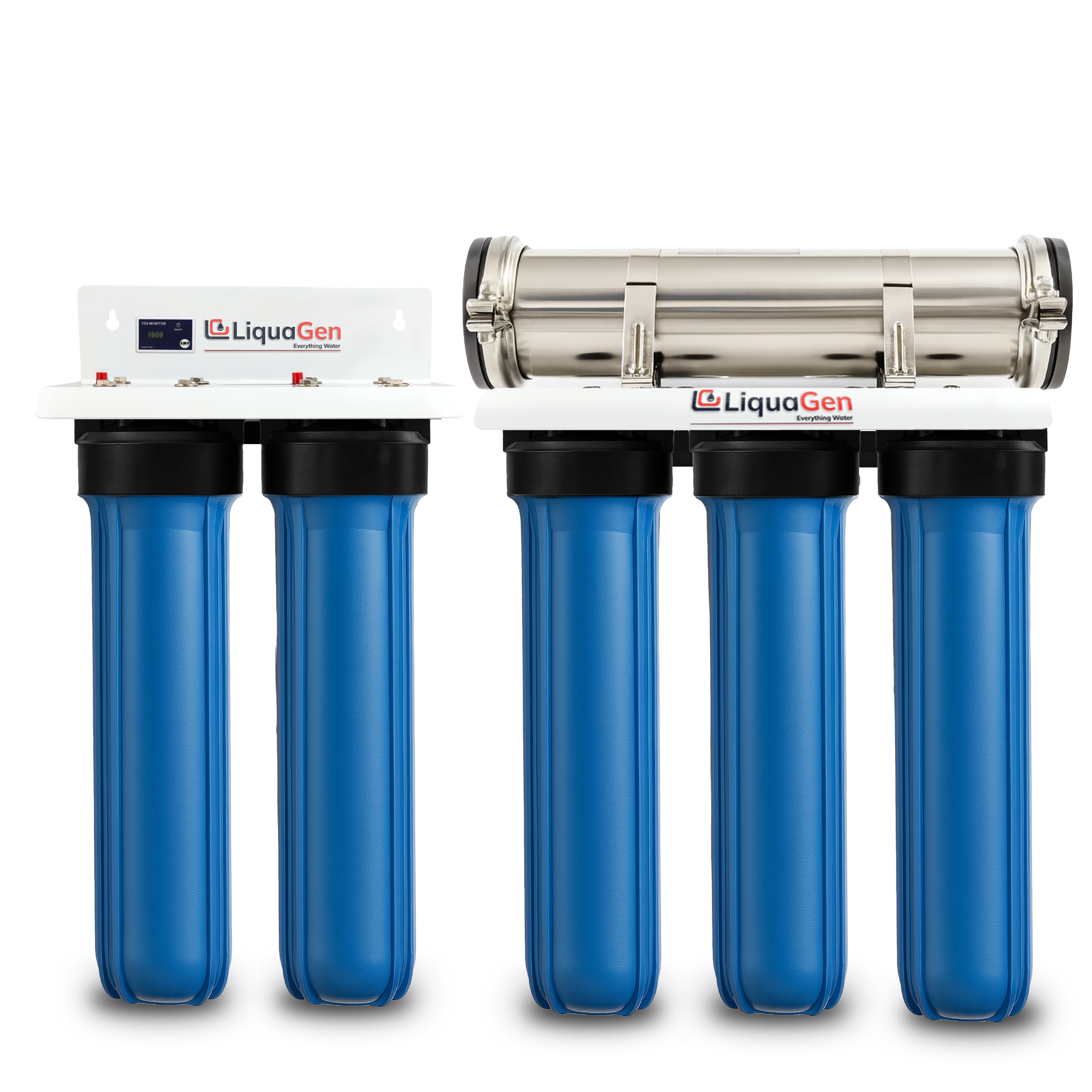 Commercial Hydroponics RO/DI System 1000 GPD 4.5"x20" | 6 Stage Filtration