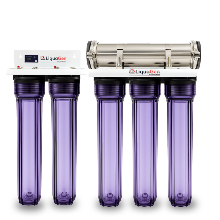 Commercial Hydroponics RO/DI System 1000 GPD 2.5"x20" | 6 Stage Filtration
