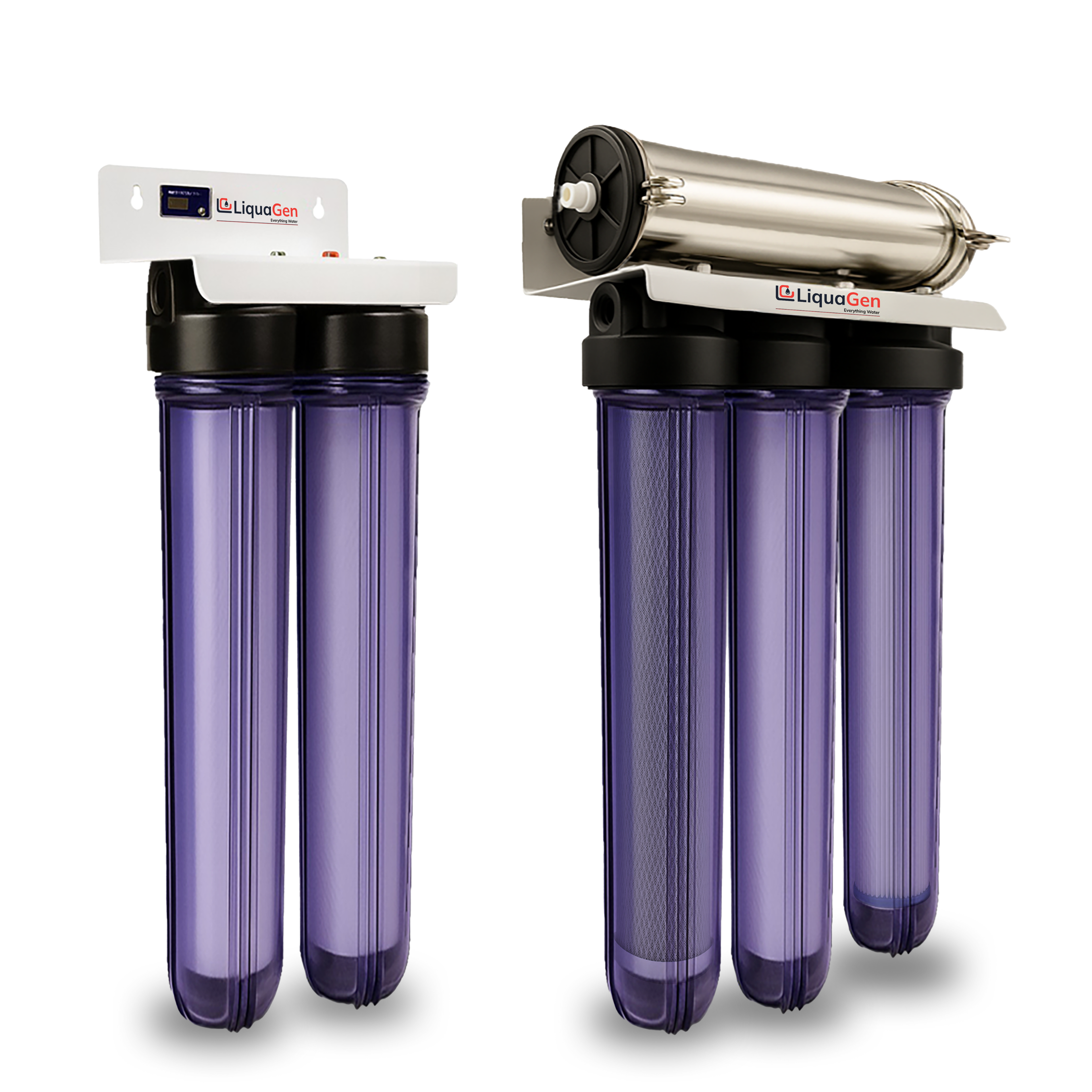 Hydroponics RO/DI System 600 GPD 2.5"x20" | 6 Stage Filtration - LiquaGen Water