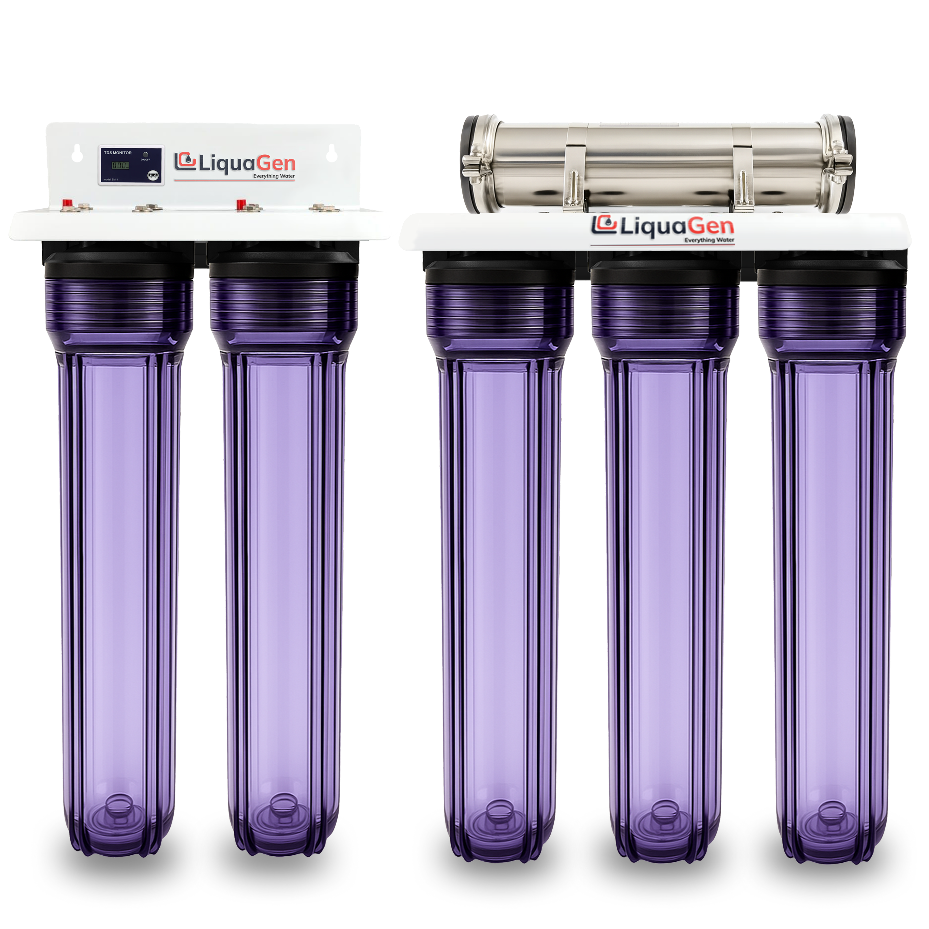 Hydroponics RO/DI System 600 GPD 2.5"x20" | 6 Stage Filtration - LiquaGen Water