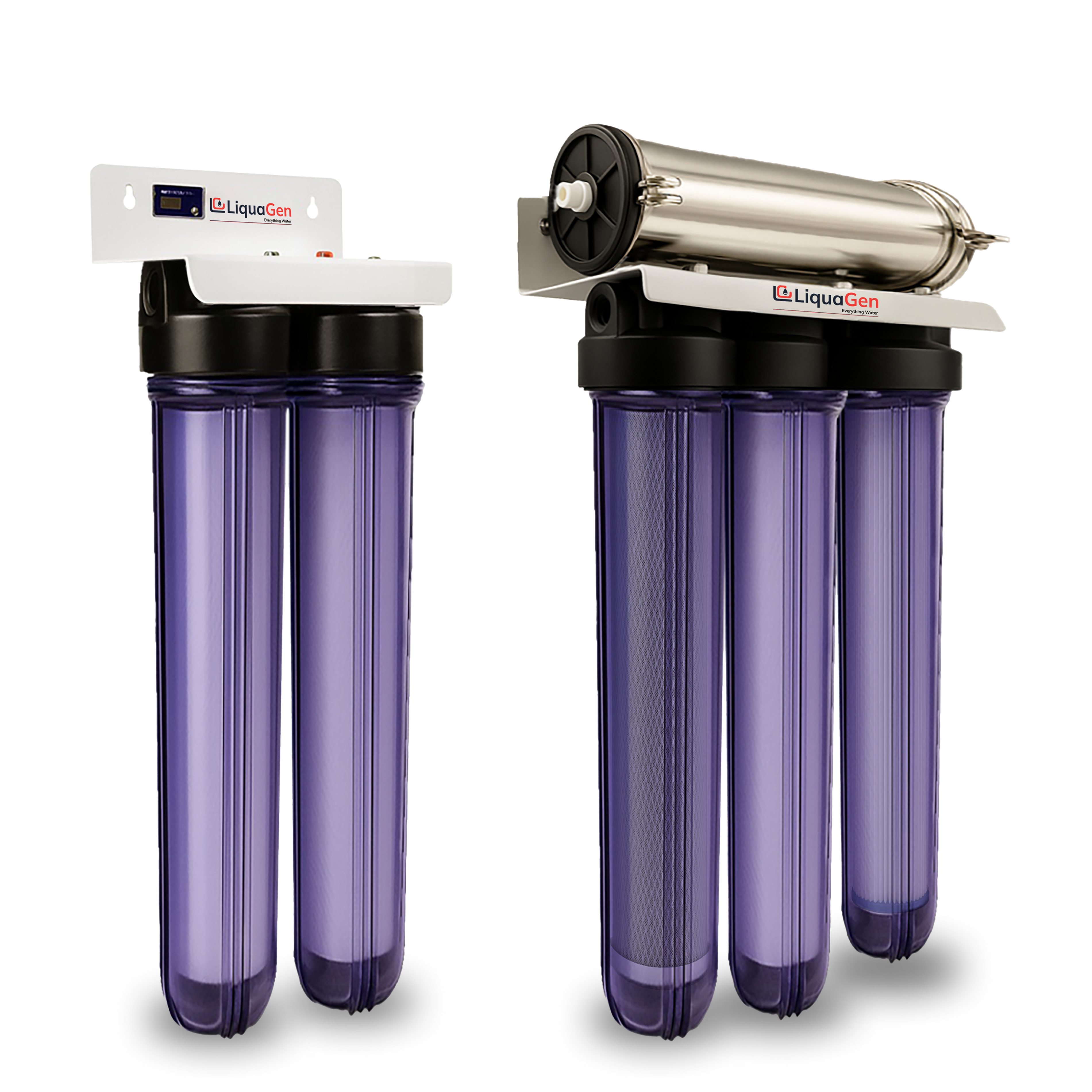 Hydroponics RO/DI System 1000 GPD 2.5" x 20" | 6 Stage Filtration - LiquaGen Water