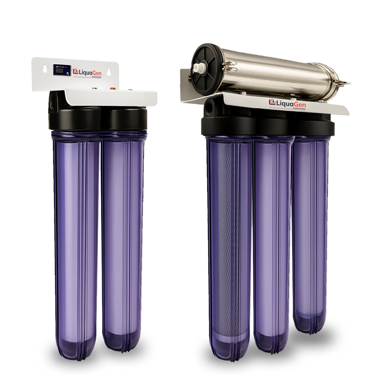 Commercial Hydroponics RO/DI System 1000 GPD 2.5"x20" | 6 Stage Filtration