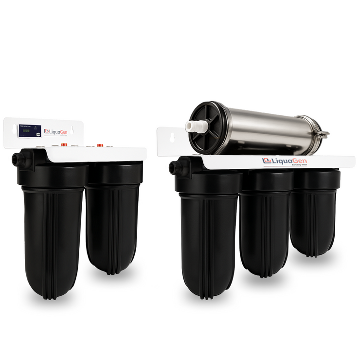 Commercial Hydroponics RO/DI System 1000 GPD 4.5"x10" | 6 Stage Filtration