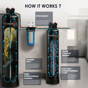 Salt-Free Water Conditioner & Descaler with Copper Zinc Filtration + Interceptor