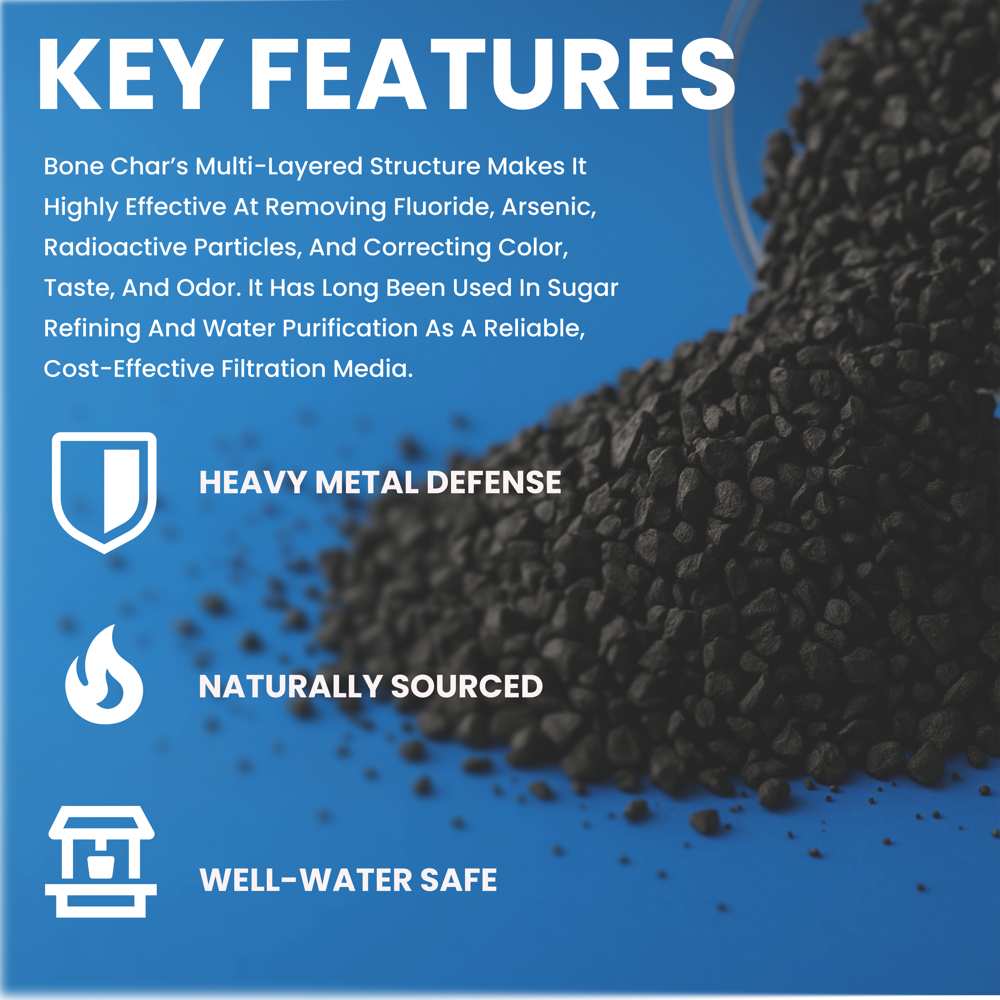 Bone Char Fluoride Filtration Media – 1 cu. ft. Bag